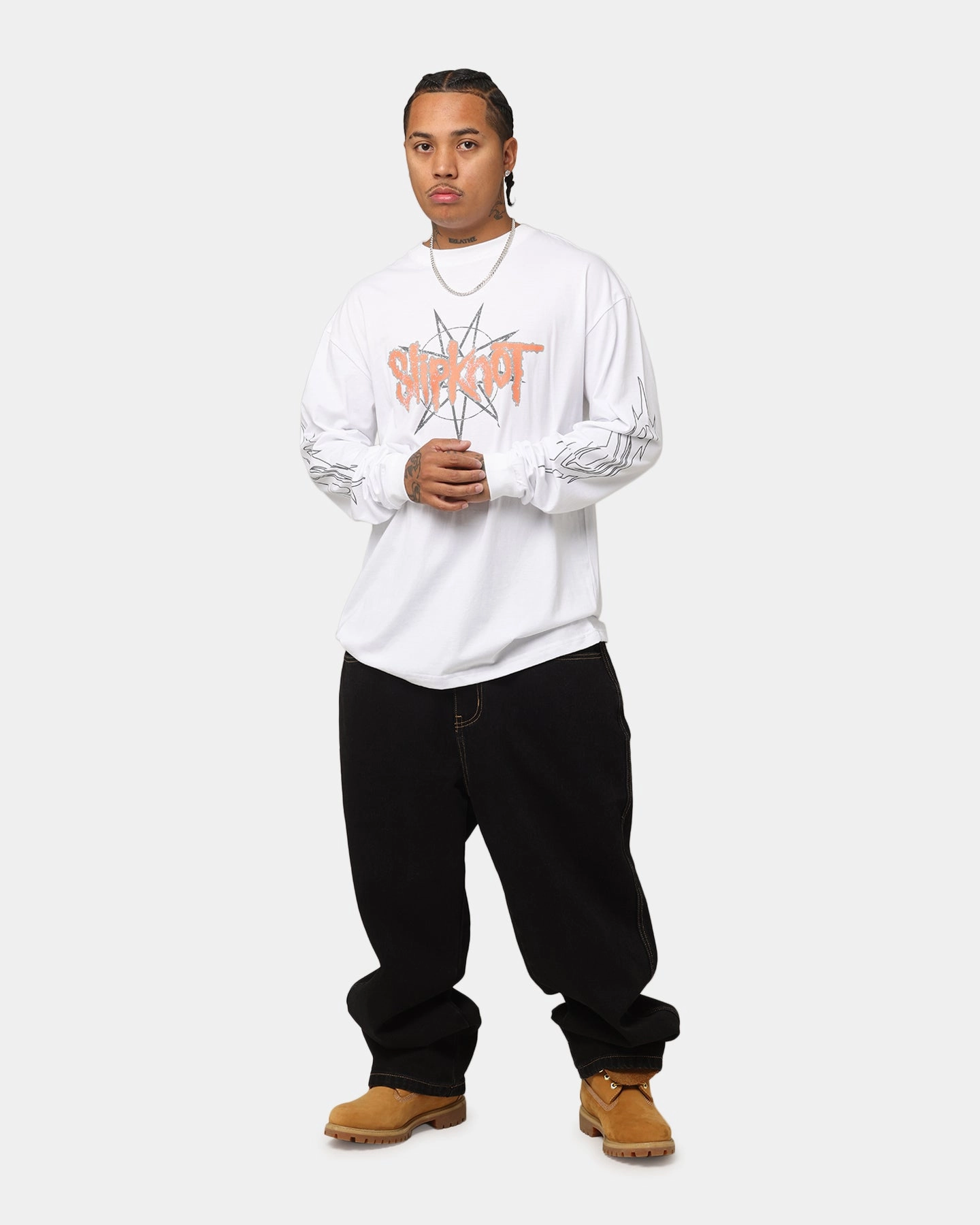 Slipknot World Tour '24 Long Sleeve T-Shirt White Breathable Look Versatile Comfort Style