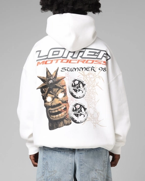 Western Style Loiter Summer Motocross Hoodie White
