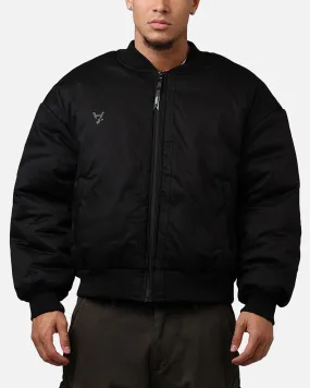 The Anti Order Oversized Cropped Bomber Jacket Black Odor Resistant Treatment Eco-Friendly Fabric