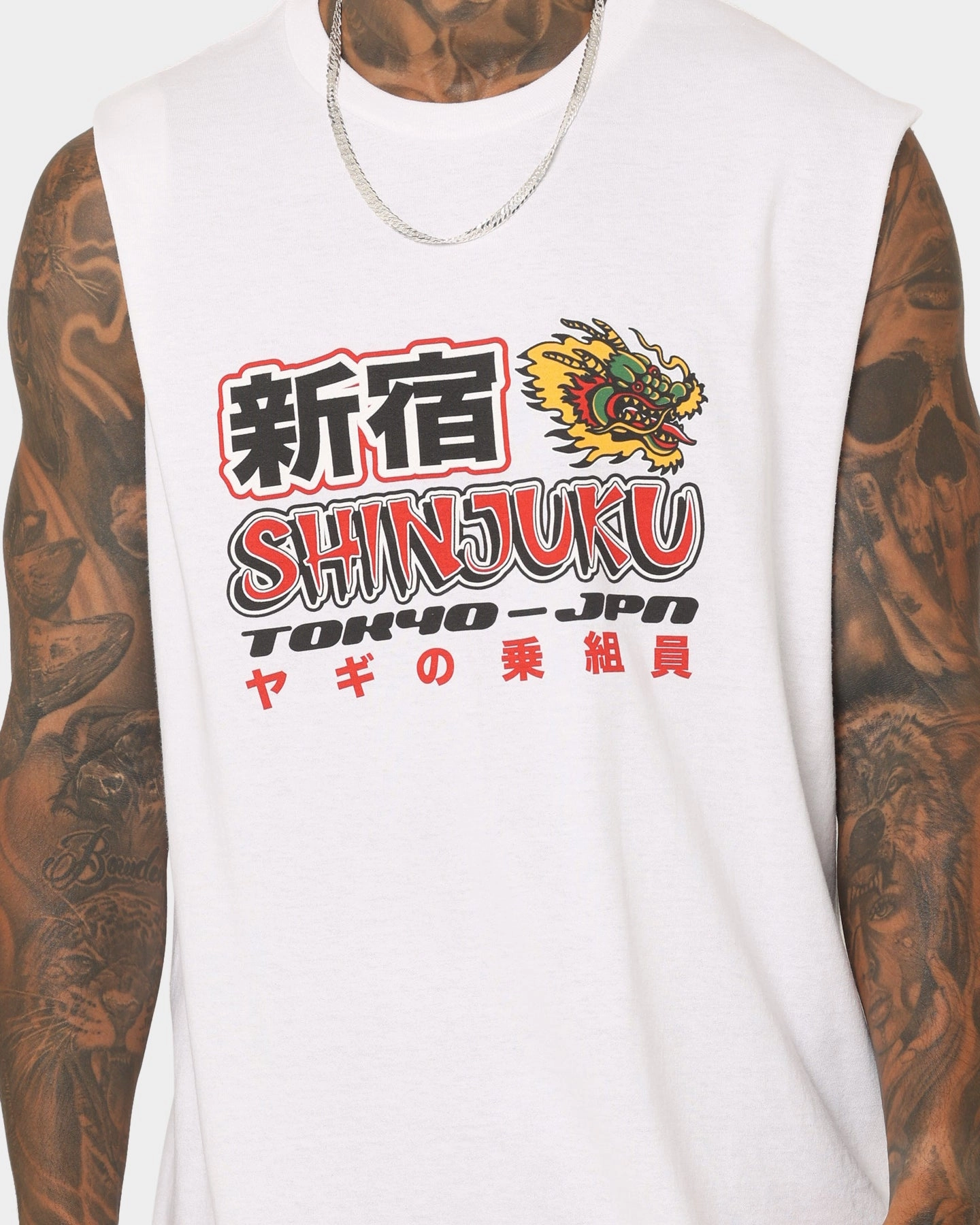 Ethically Sourced Cotton Goat Crew Shinjuku Muscle T-Shirt White