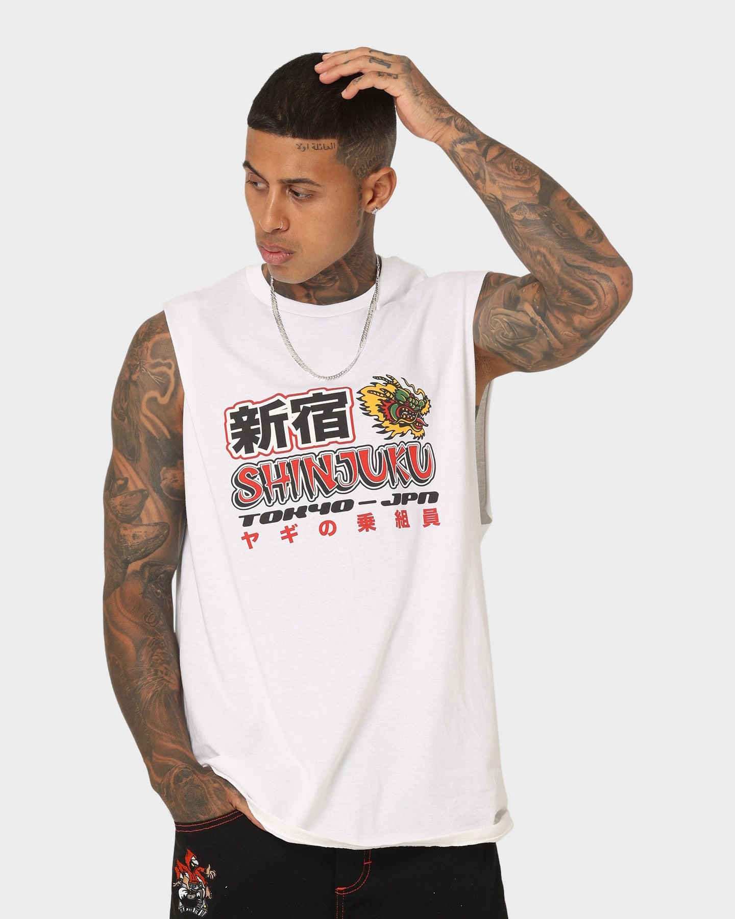 Lightweight Weave Goat Crew Shinjuku Muscle T-Shirt White