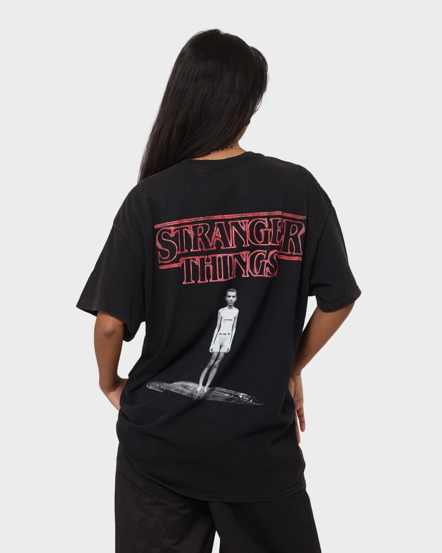 Goat Crew X Stranger Things Eleven Premium Vintage T-Shirt Black Wash Cool Layering