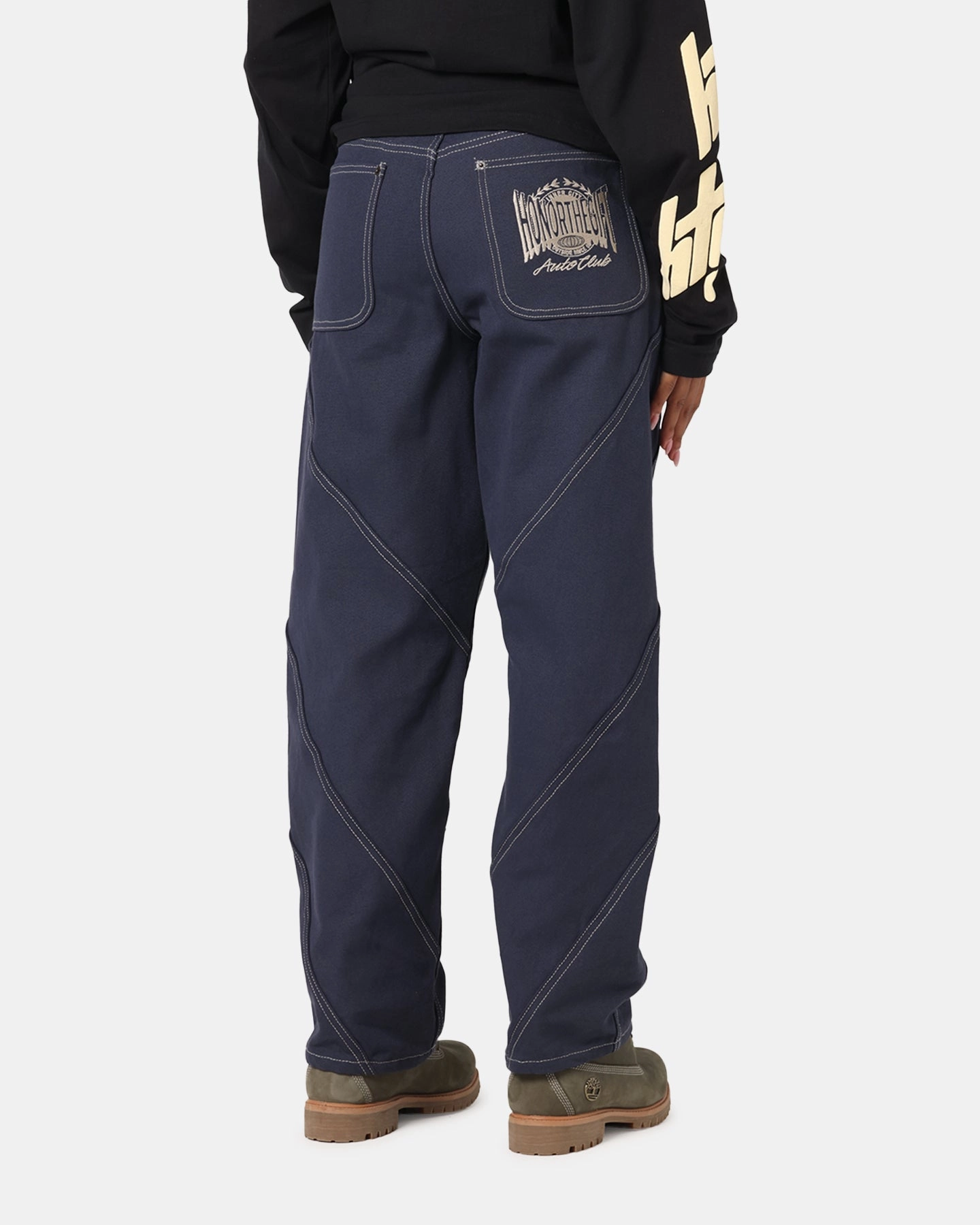 Year Round Piece Breathable Denim Honor The Gift Racing Panel Pants Navy