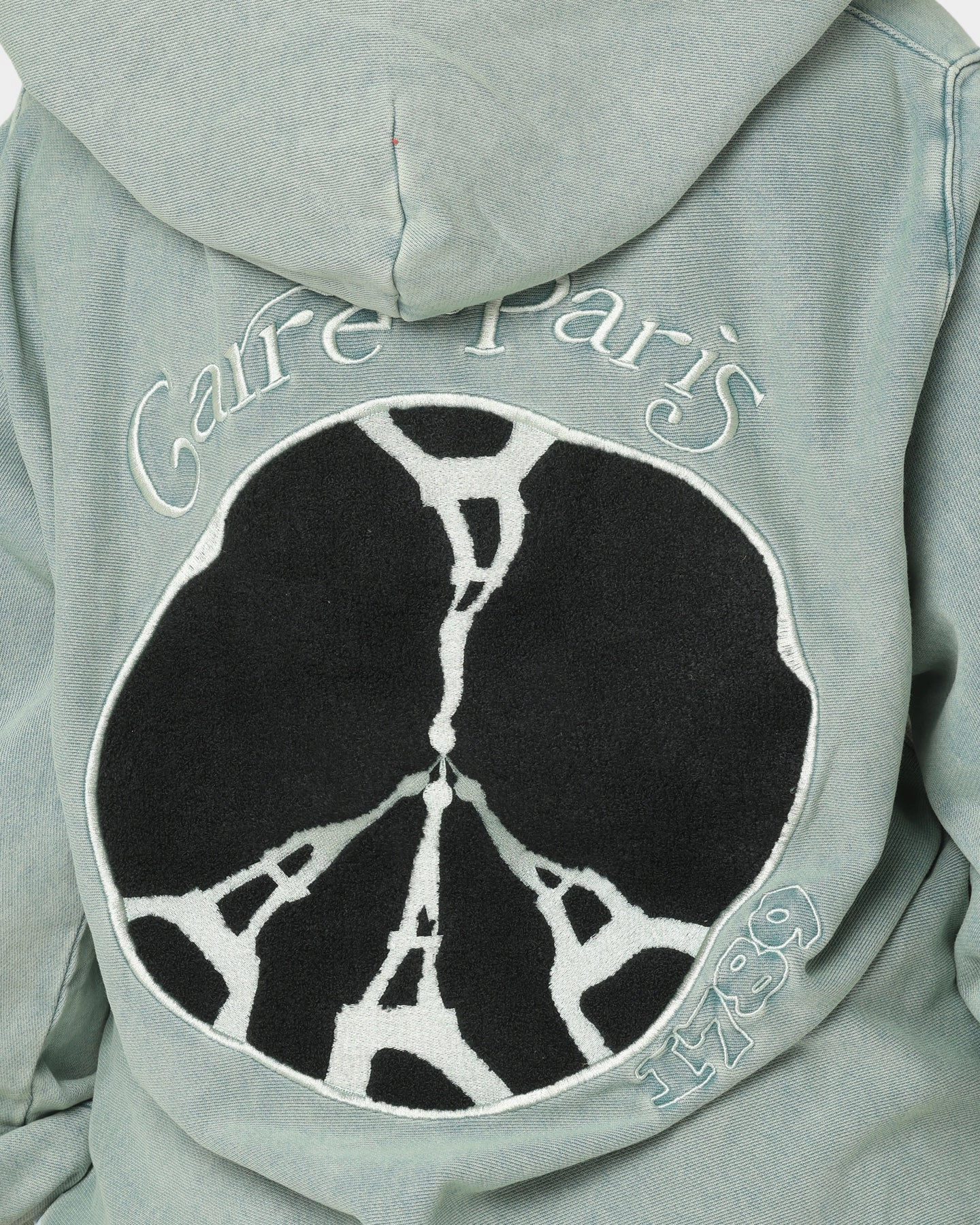 Carre Peace Button Up Hoodie Washed Green Price Celebrate