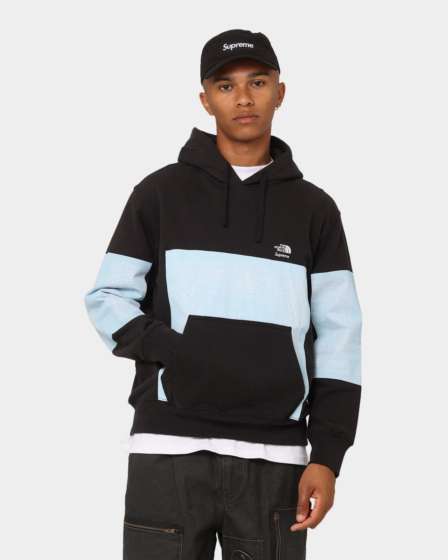 Tear Resistant Panels Supreme X The North Face Trek Bandana Hoodie Black