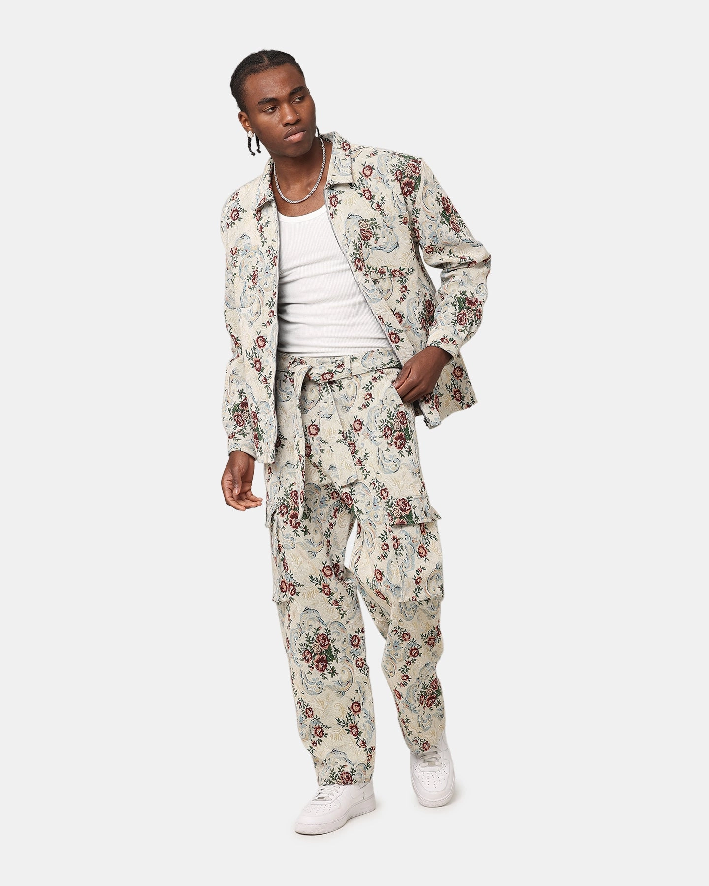 city dwellers XXIII Floral Jacquard Jacket White Antique