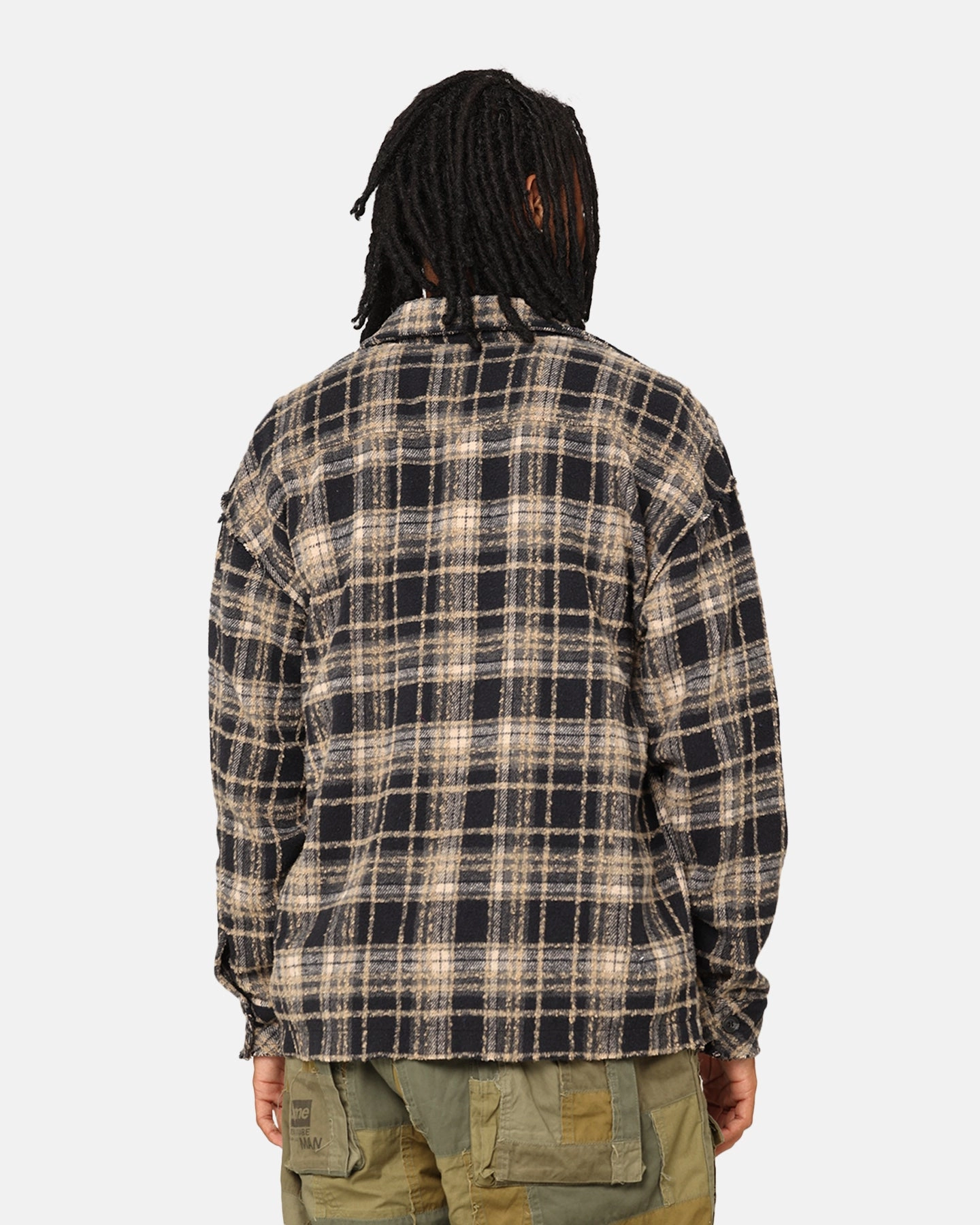 photographers XXIII Distressed Flannel Jacket Navy/Cream