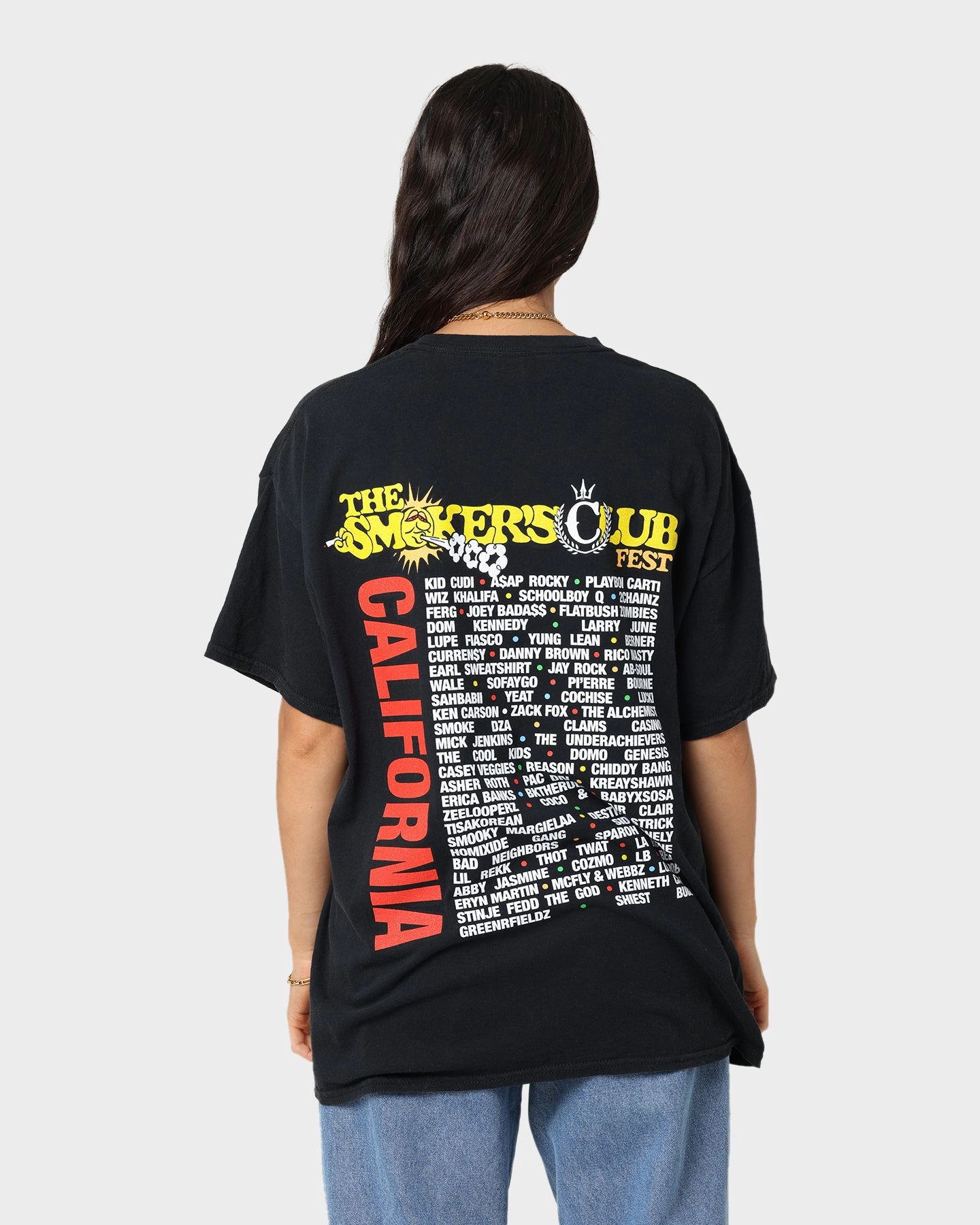 MultiPly Fabric Smokers Club Smokers Club X Culture Kings Line Up Vintage T-Shirt Black Wash