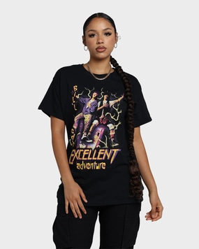 American Thrift X Bill & Ted Excellent Adventure T-Shirt Black Durable Knit Structure Streetwear