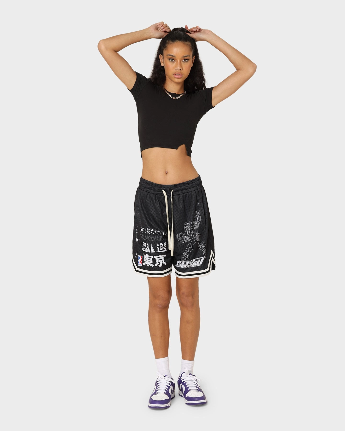 sophisticated appearance Goat Crew Patchwork Shorts Black/White