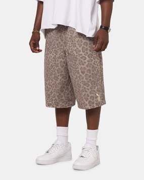 Playboy All Over Print Shorts Leopard Beige Sporty Chic
