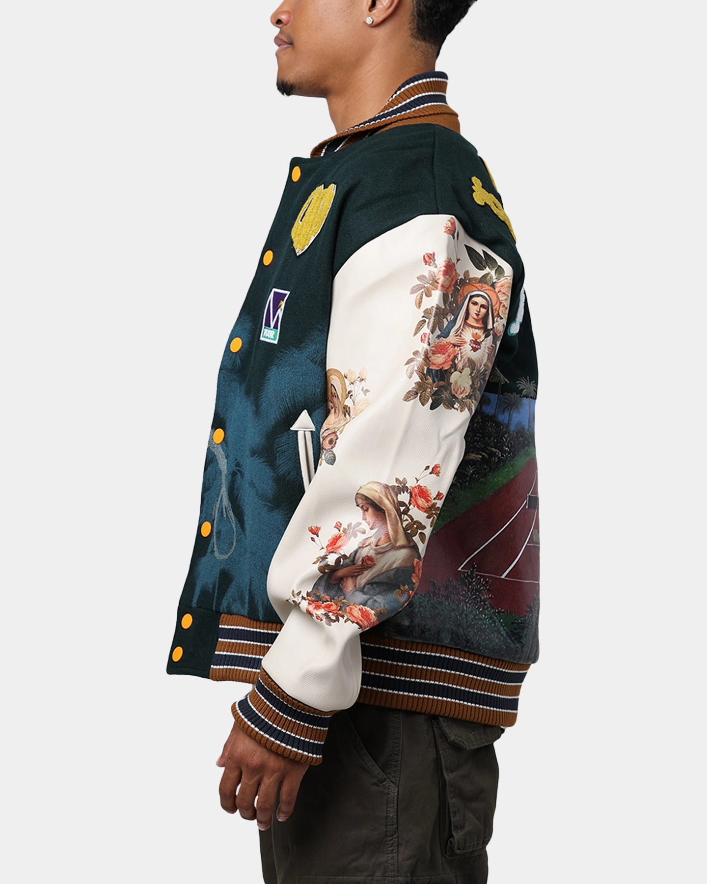 Eco-Friendly Fabric Lifted Anchors "Kournikova" Varsity Tennis Jacket Deep Green