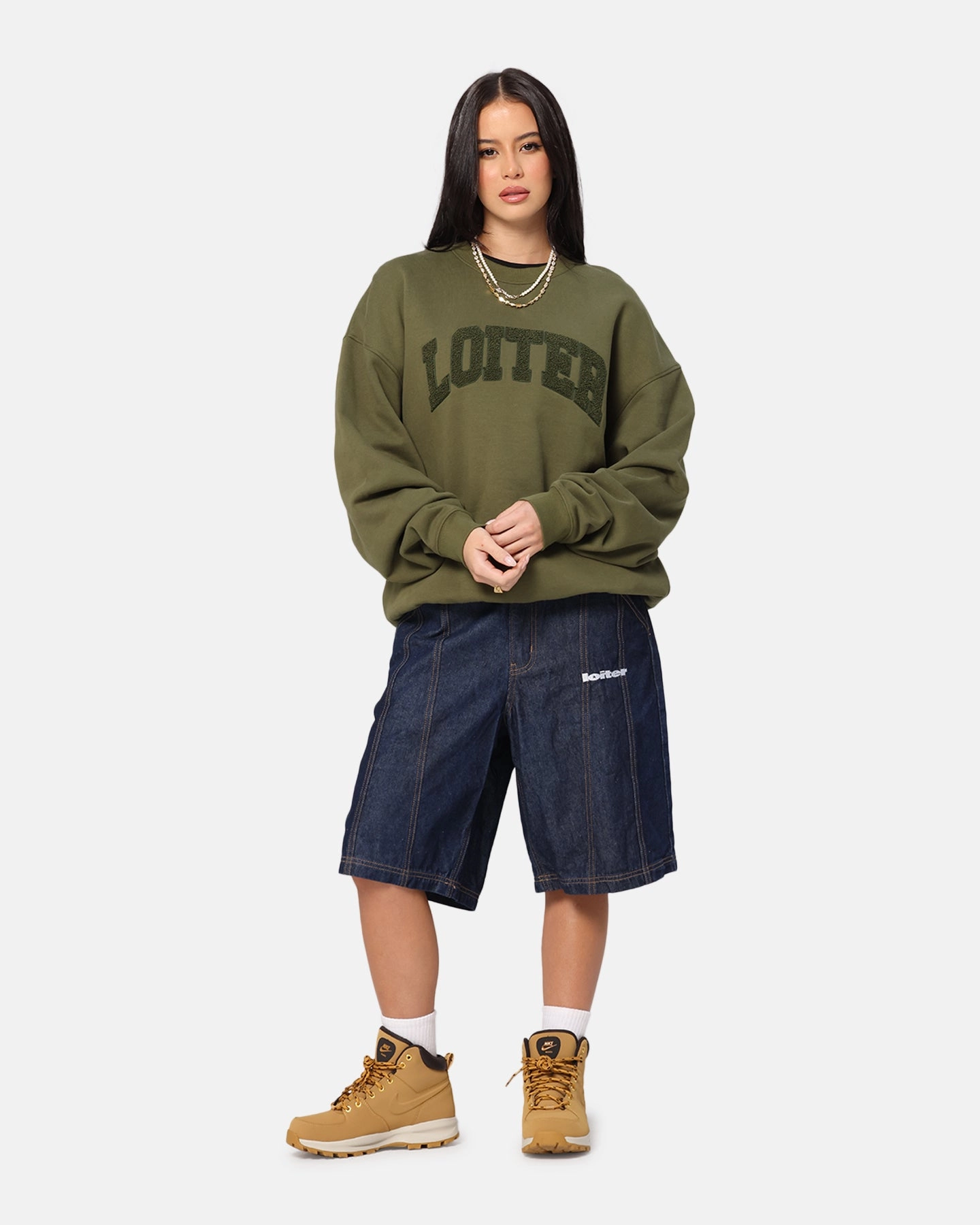 Loiter Arch Premium Crewneck Khaki Warm Essentials