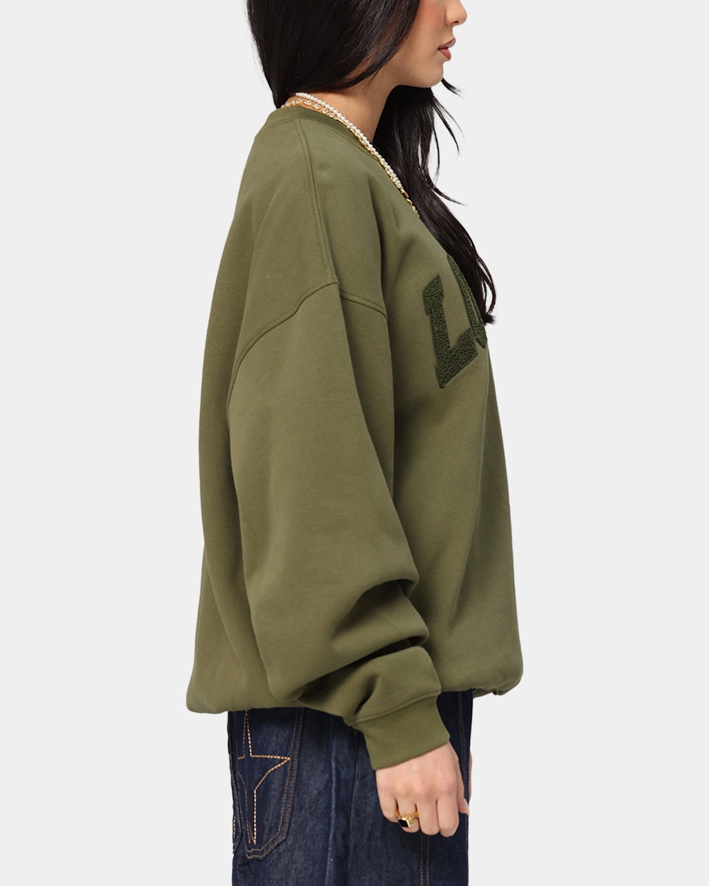 Loiter Arch Premium Crewneck Khaki Moisture Wicking Fabric