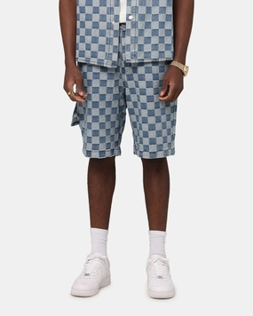 Functional Waist XXIII Checker Board Jort Blue