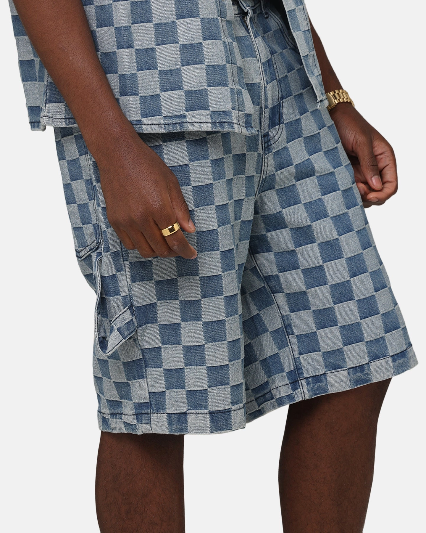 XXIII Checker Board Jort Blue Outdoor Friendly