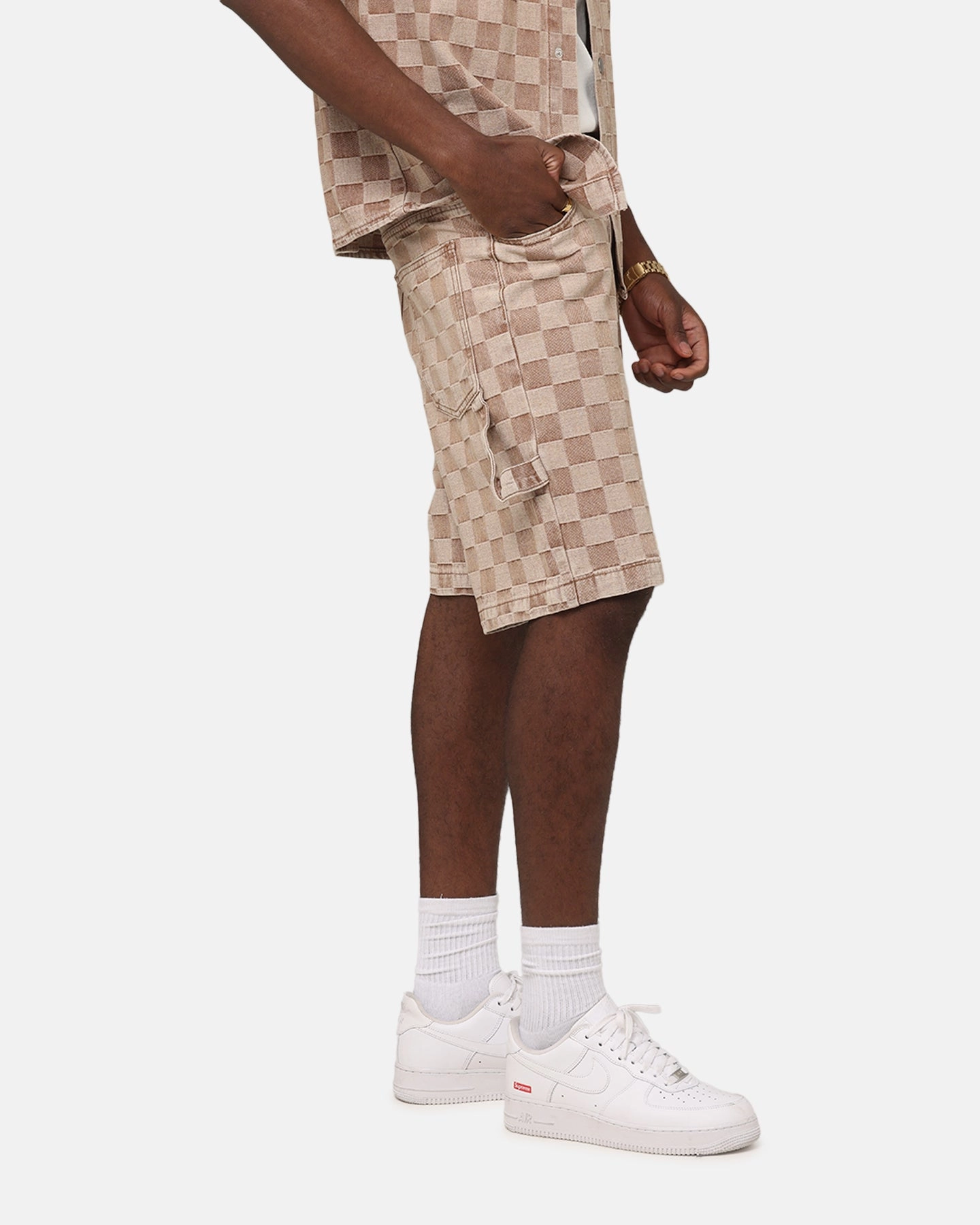 LightweightWeave XXIII Checker Board Jort Tan