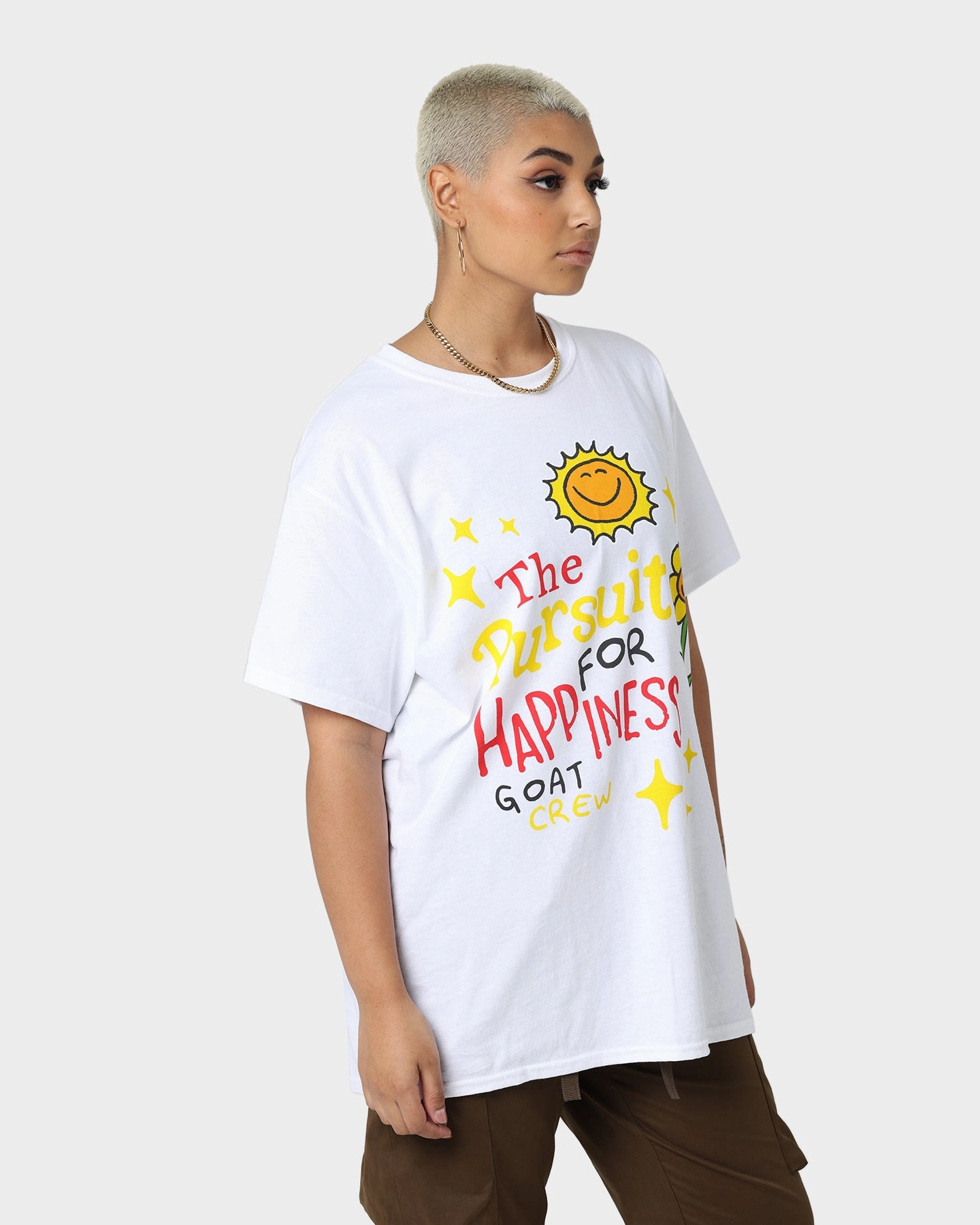 spring fashion Goat Crew Pursuit 4 Happiness T-Shirt White