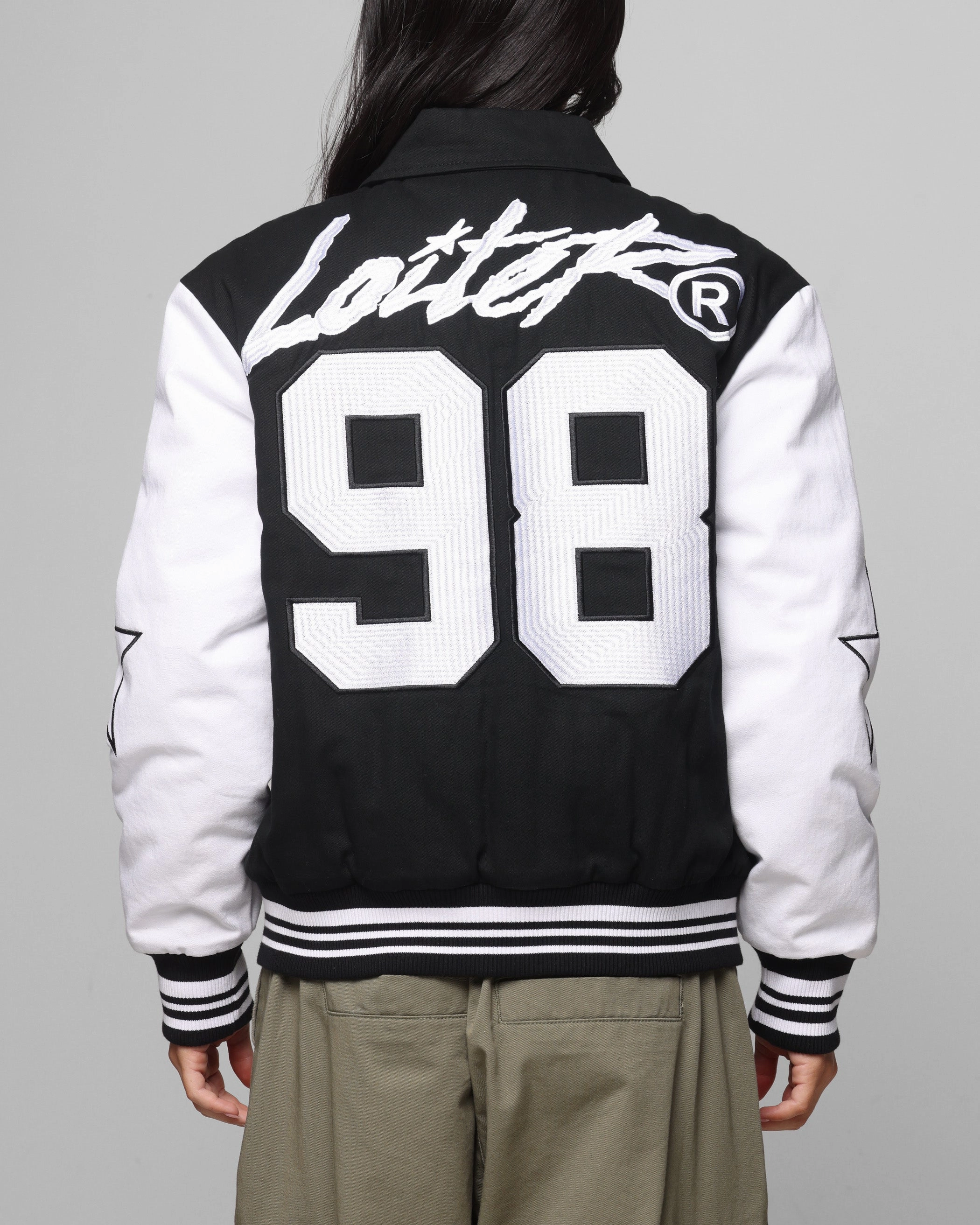Loiter Vice City Varsity Jacket Black/White Light Comfort