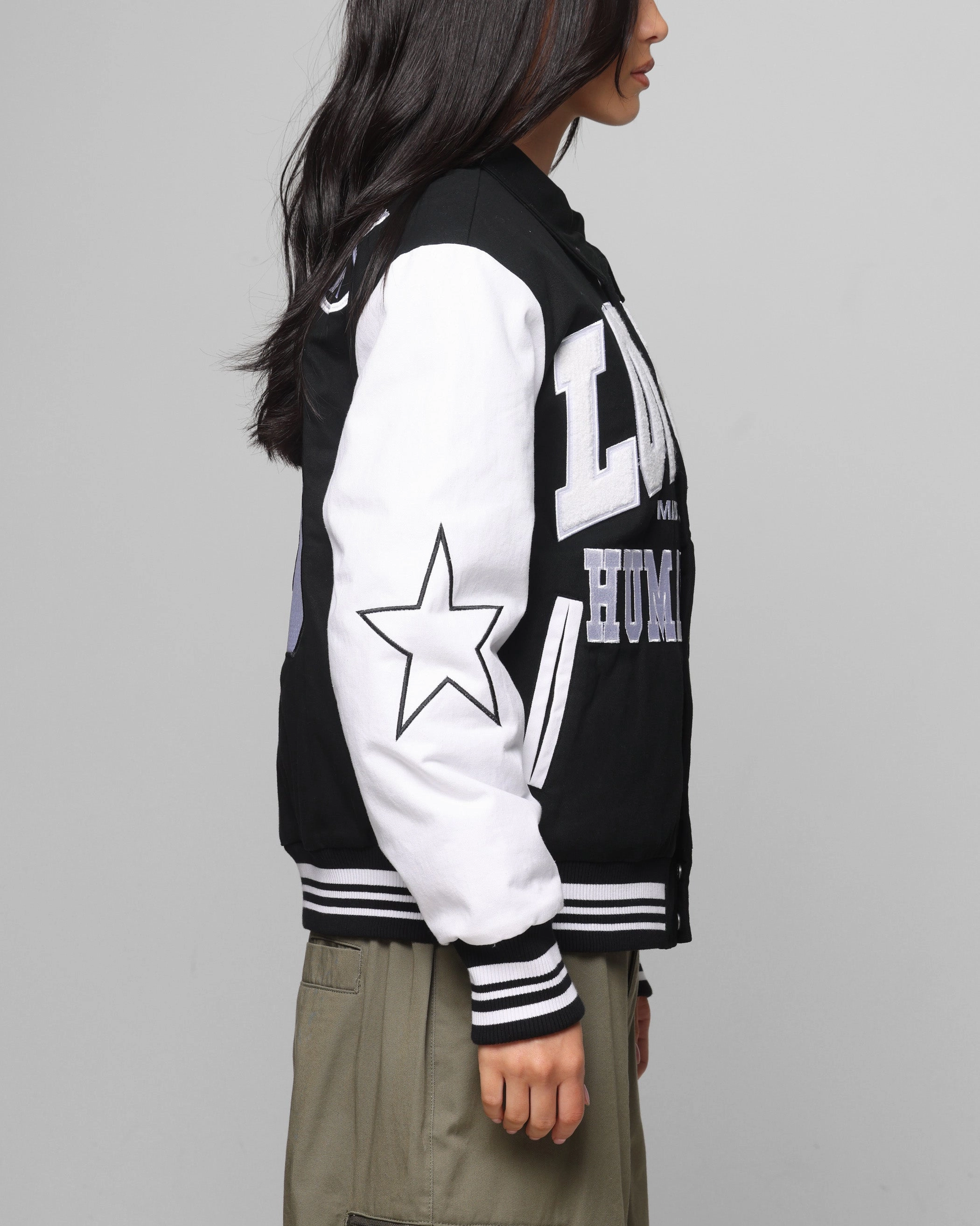 QuiltedPattern window - shopping Loiter Vice City Varsity Jacket Black/White