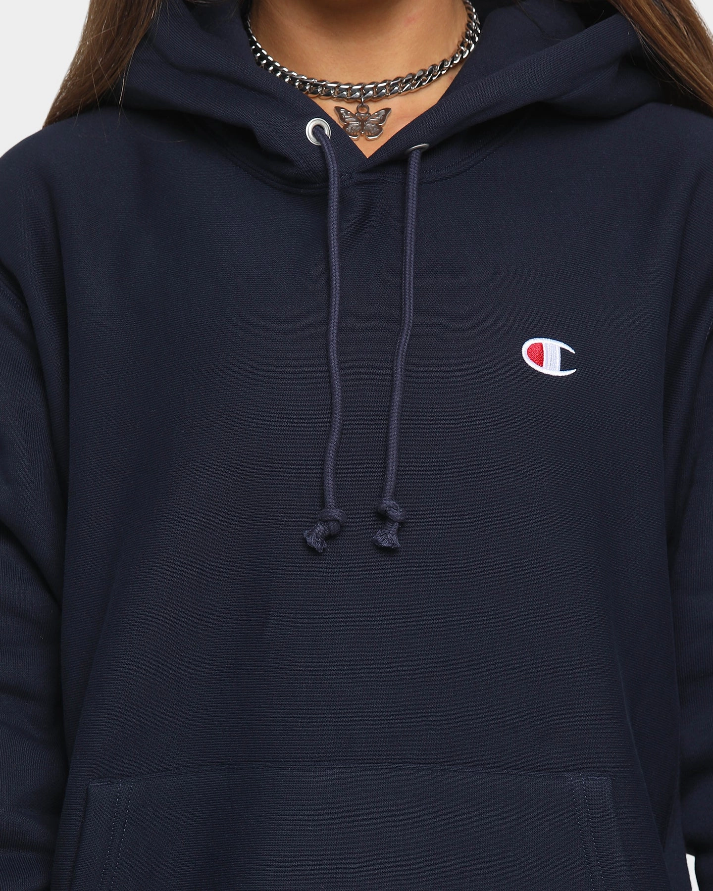 Champion Rev Weave Hoodie Navy Beret Cruise