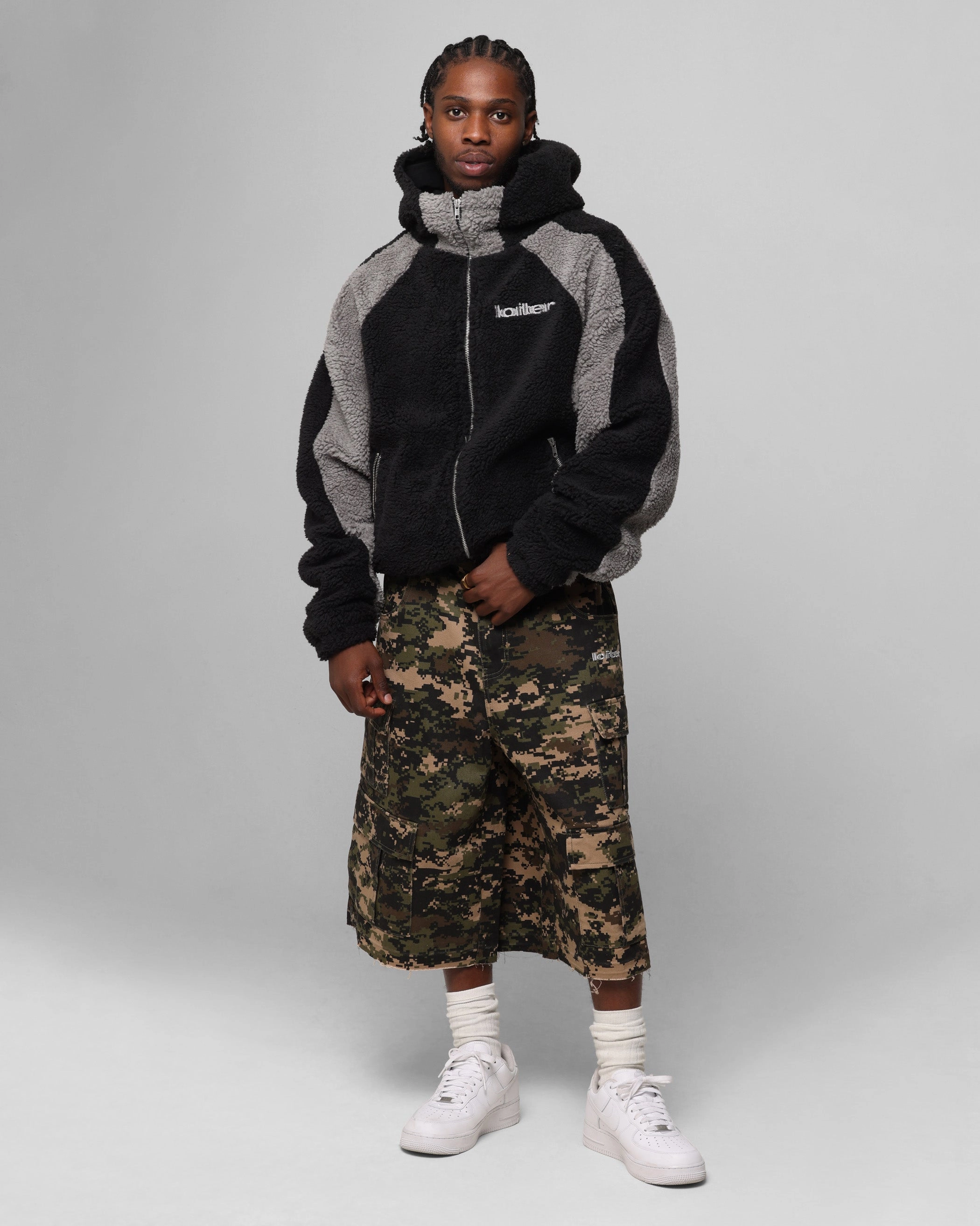 Perseverance Insulated Interior Loiter Speedway Fleece Jacket Black/Grey