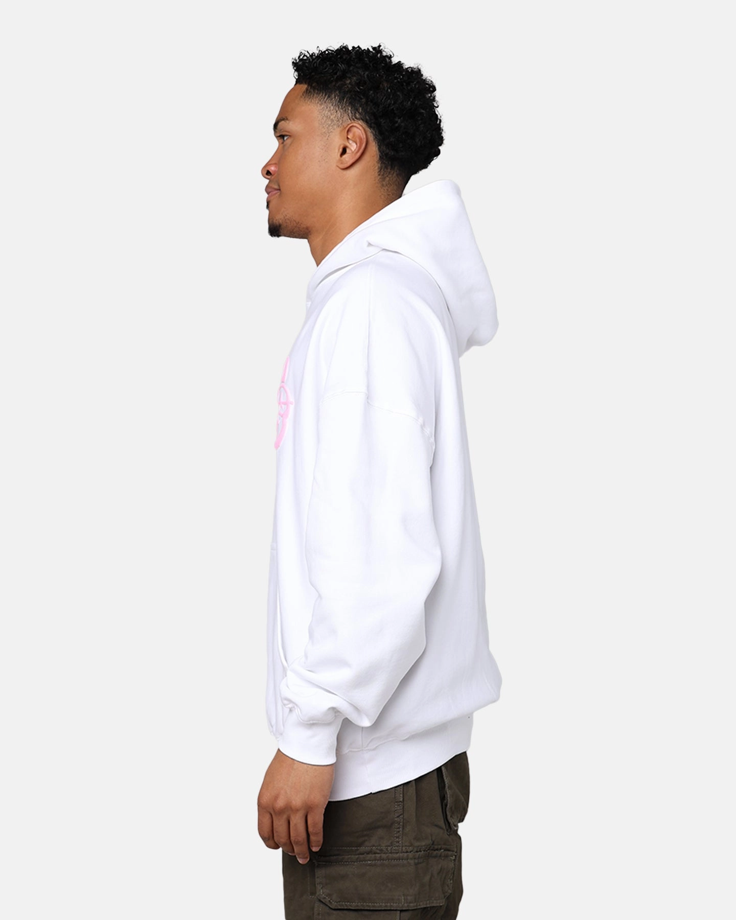 Secure Zip Pockets Ribbed Cuffs Carr?? Puffy C Hoodie White