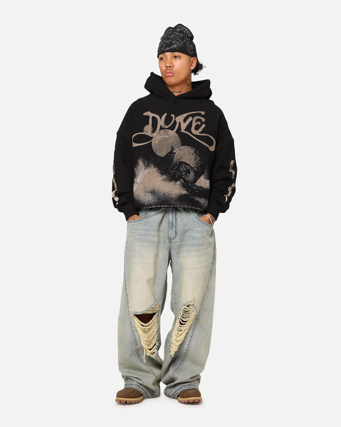 Goat Crew X Dune Heavyweight Hoodie Black Medal Minimalist Aesthetic