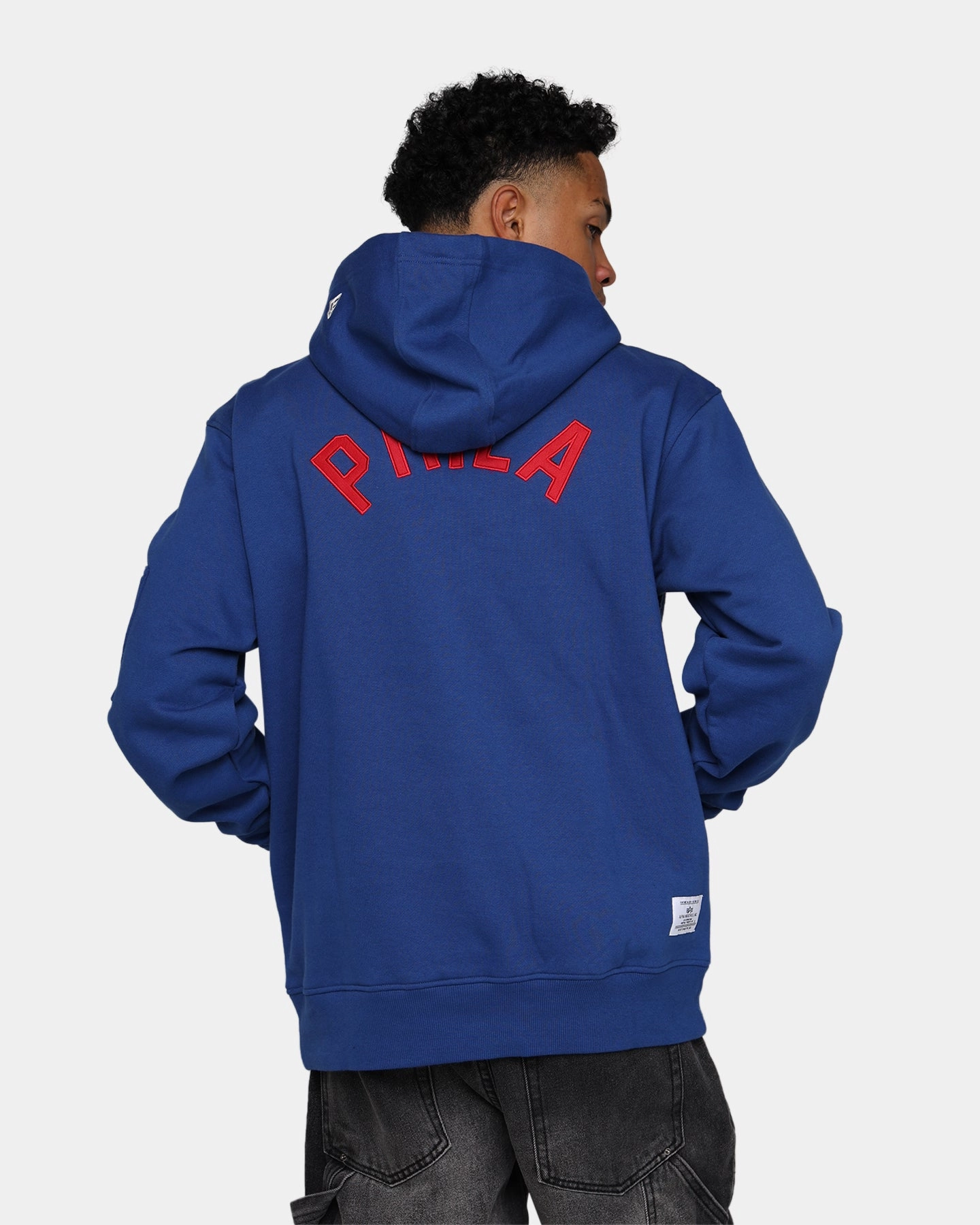 work - from - home New Era X Alpha Industries Philadelphia 76ers Zipper Hoodie Blue