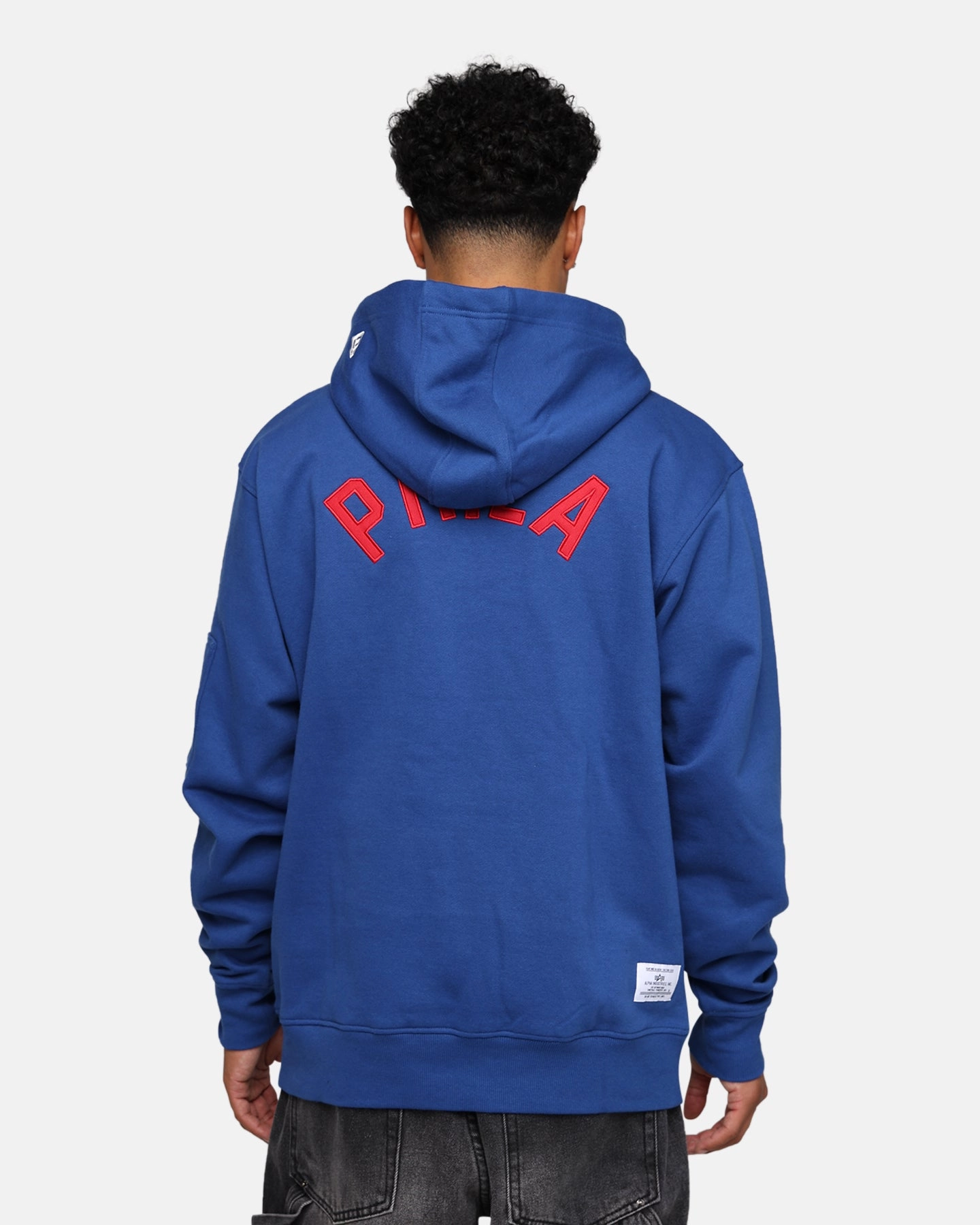 New Era X Alpha Industries Philadelphia 76ers Zipper Hoodie Blue Graphic Design Commodity