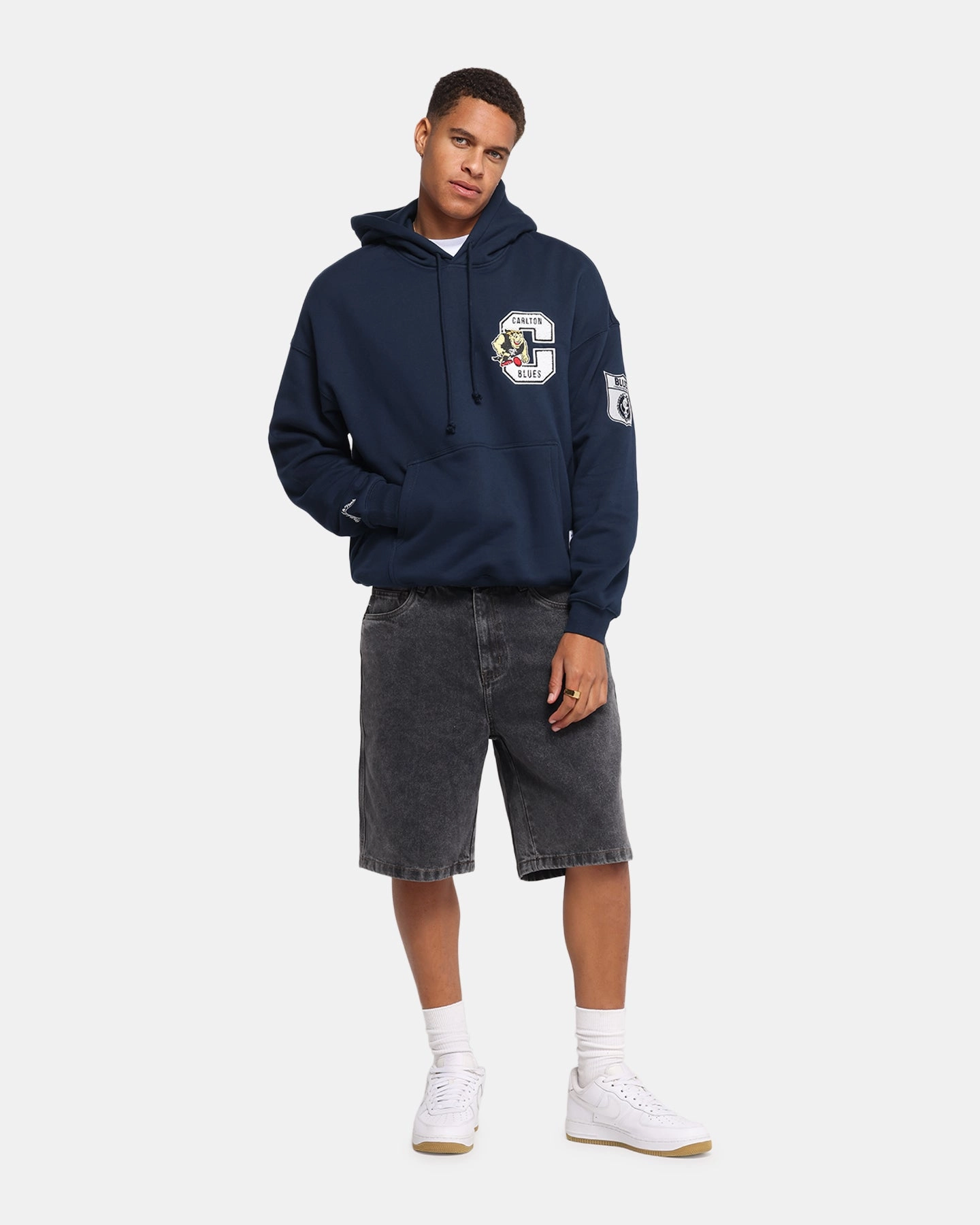 High Quality Platypus like Mitchell & Ness Carlton Blues Team Hoodie Navy