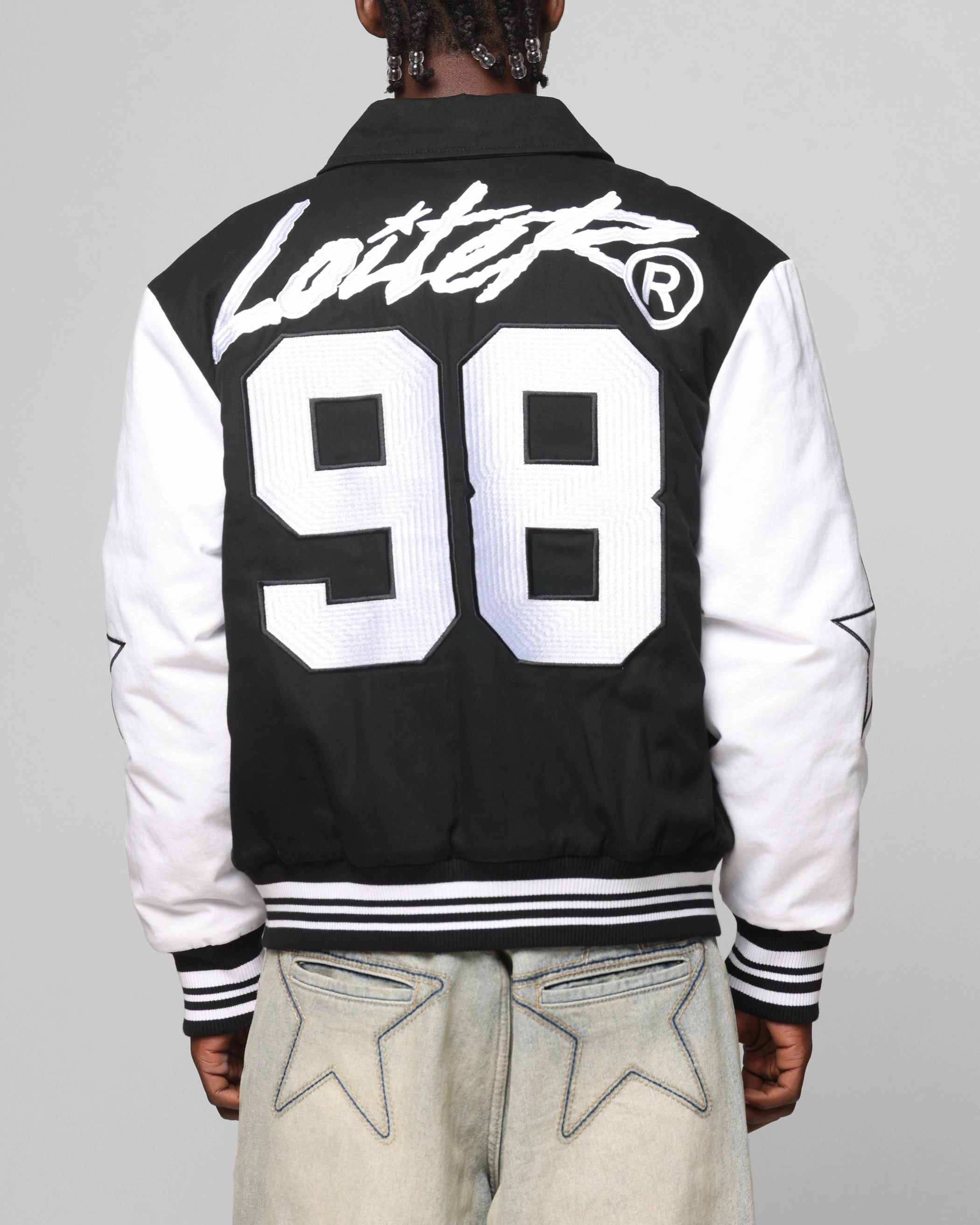 Loiter Vice City Varsity Jacket Black/White suitable for formal meetings Cool Fit