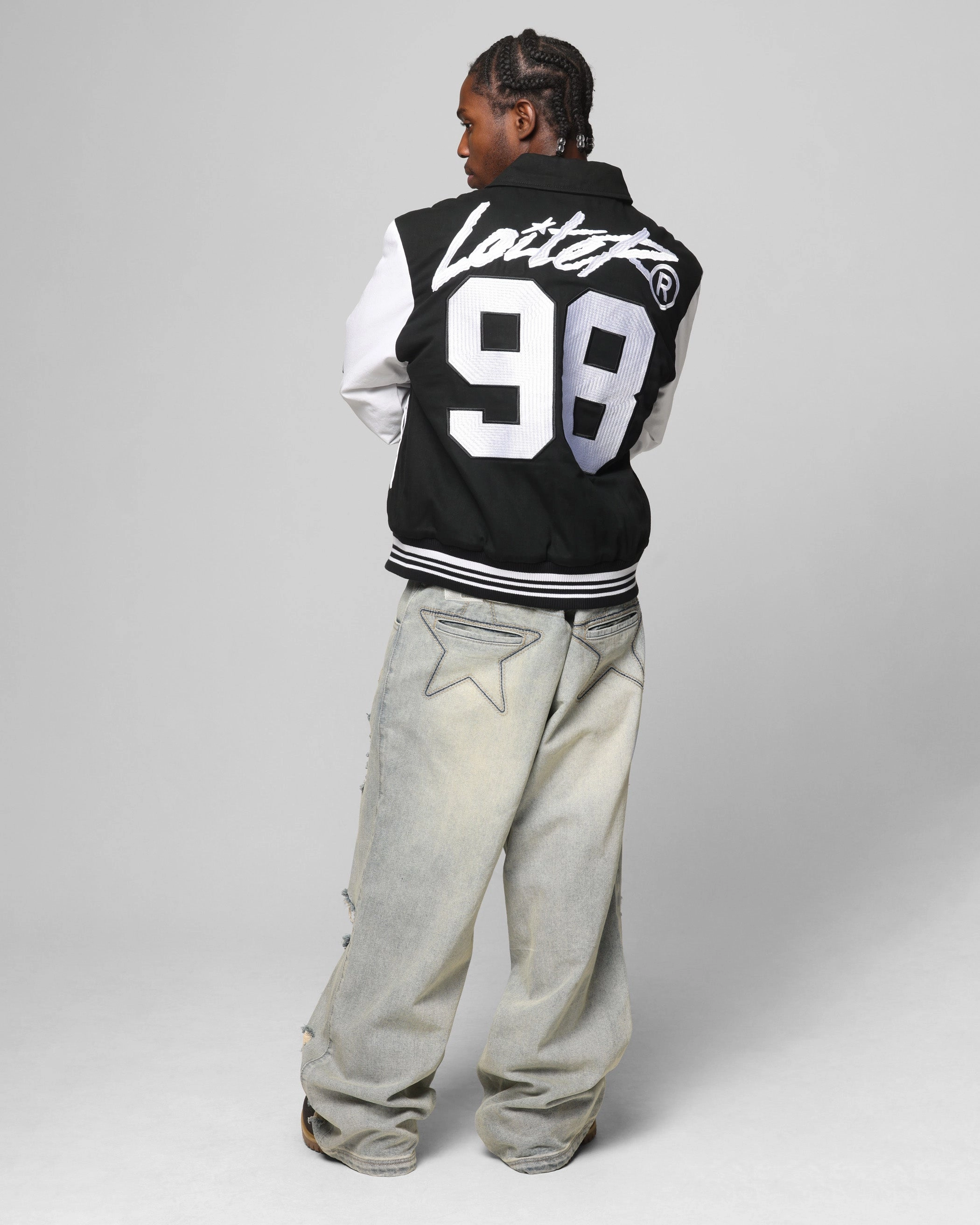 Loiter Vice City Varsity Jacket Black/White Elderly