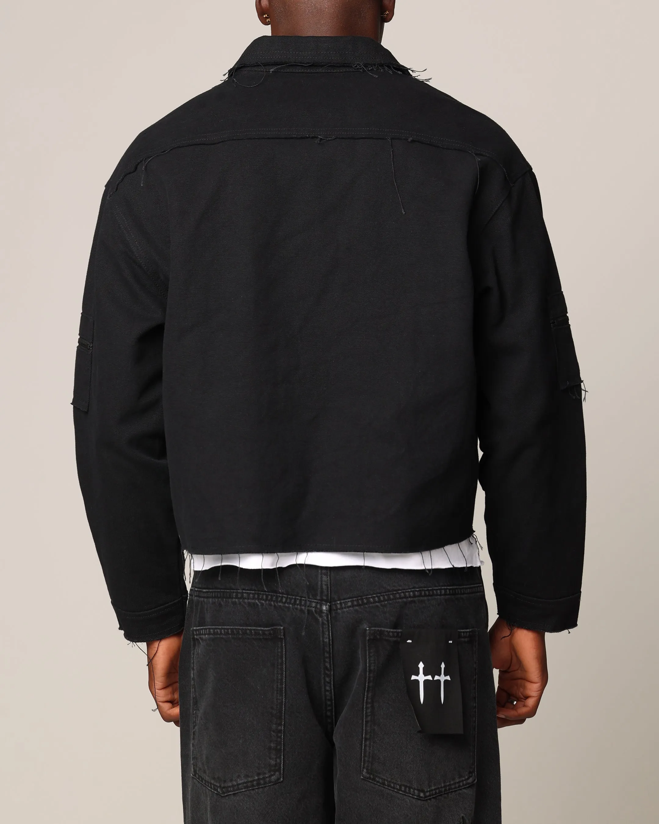 Breathable Material Saint Morta Nightcrawler Cuttoff Jacket Black