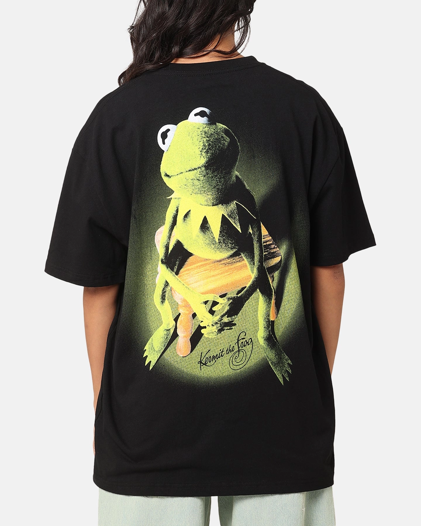 Soft and Relaxed American Thrift Disney The Muppets Kermit Heavy T-Shirt Black