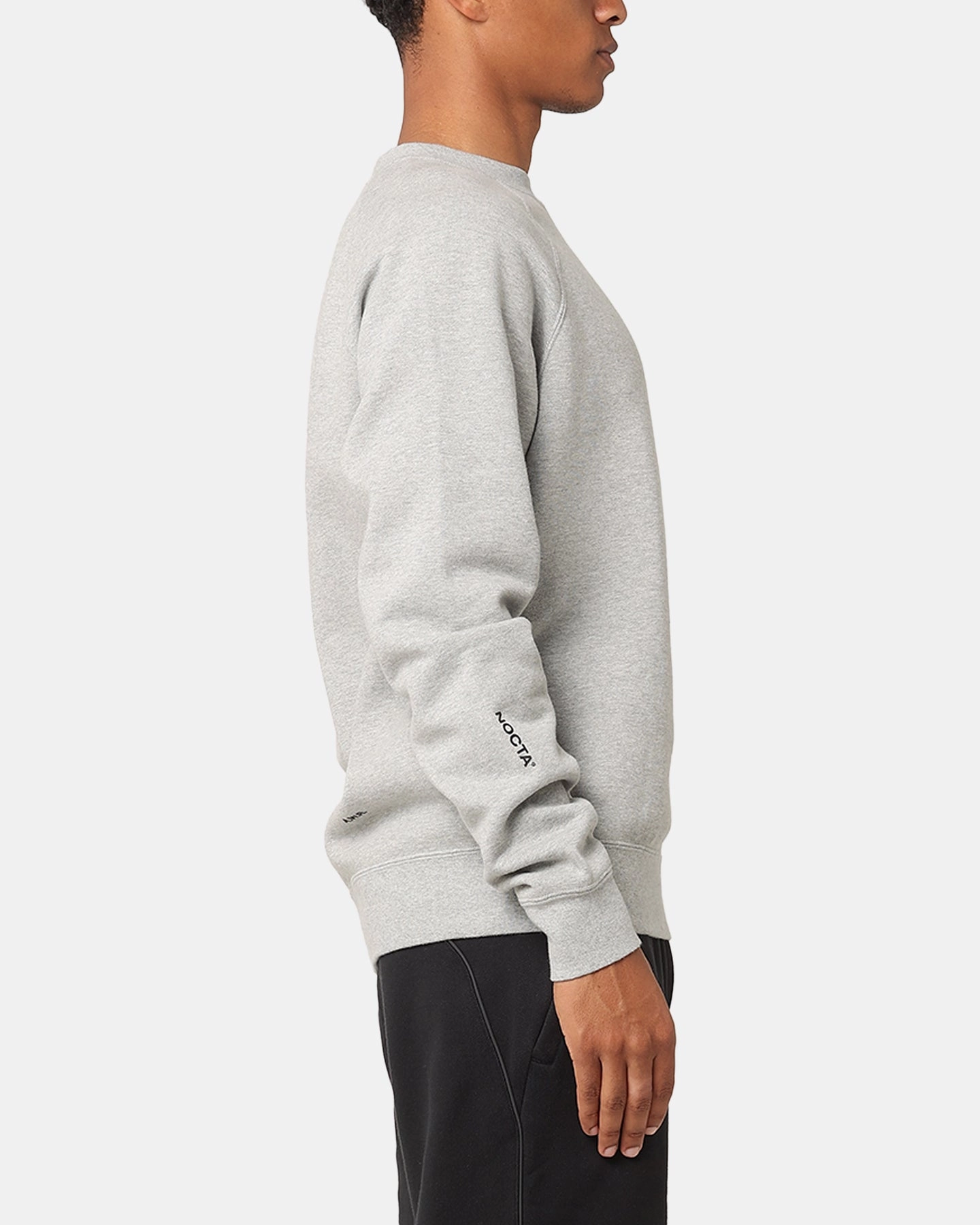 Nike Nocta Fleece Crewneck Dark Grey Heather Yarn Dyed Fabric