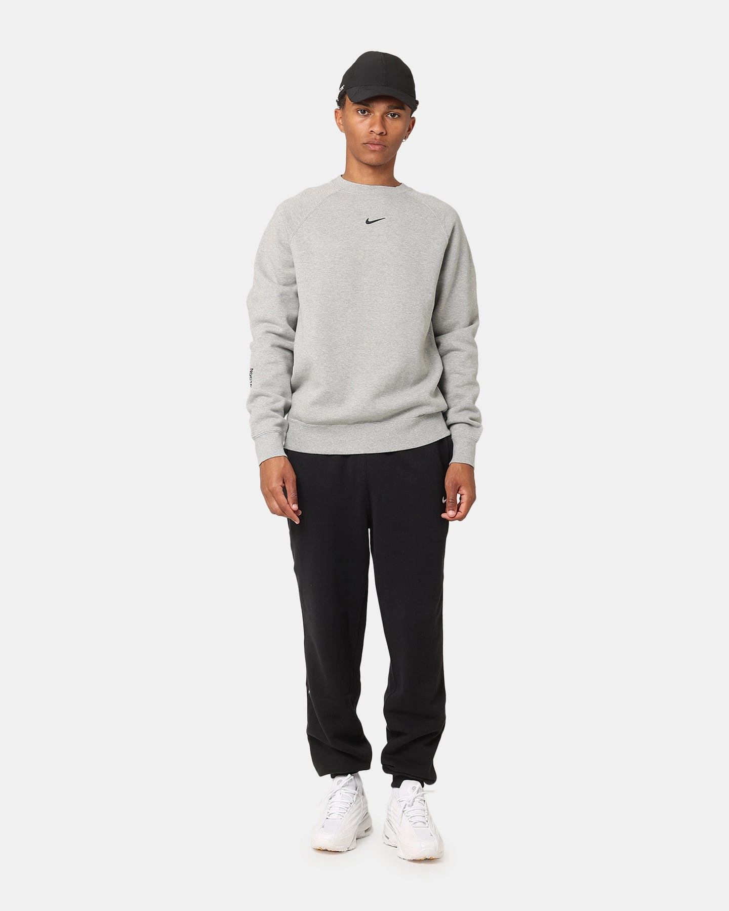 Nike Nocta Fleece Crewneck Dark Grey Heather Comfort Stretch Biodegradable Fiber Option