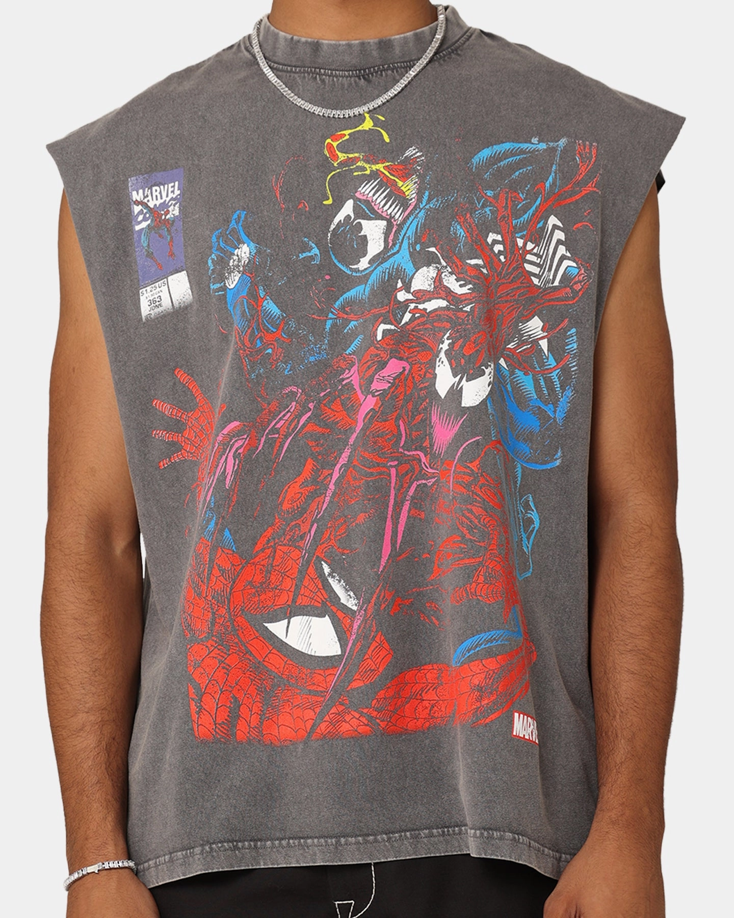 Marvel Spider-Man Maximum Carnage Muscle T-Shirt Charcoal Chic Comfort Style Temperature Regulating