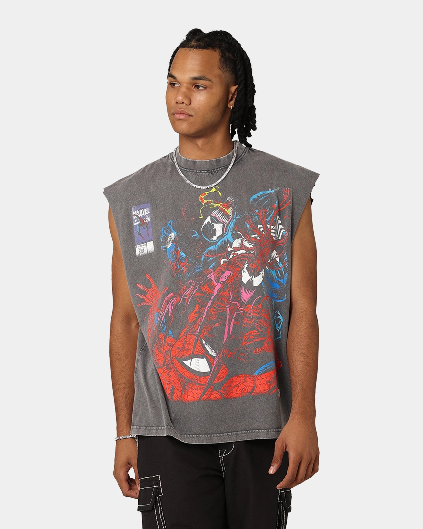 Marvel Spider-Man Maximum Carnage Muscle T-Shirt Charcoal Active Layering Cool Style