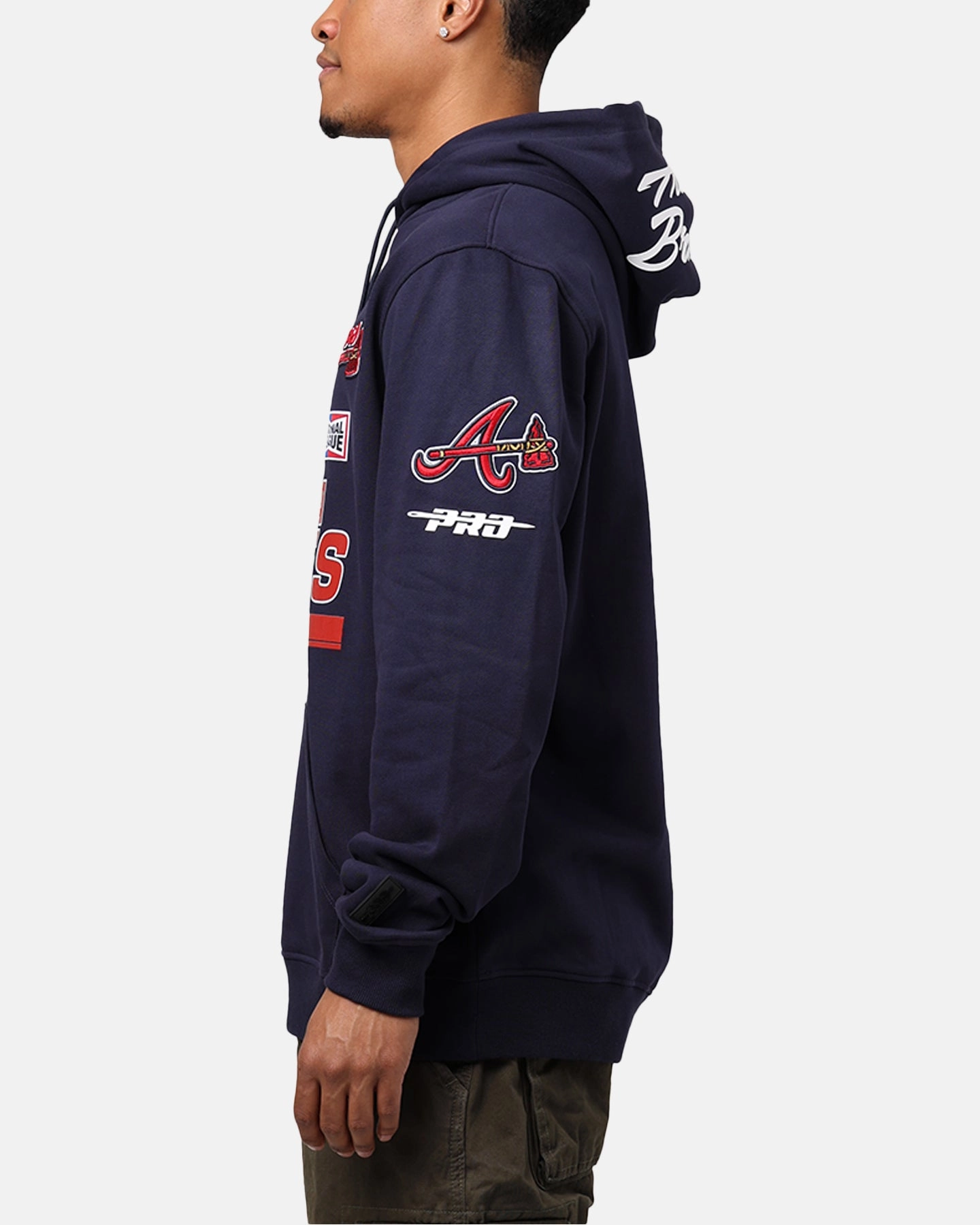 Pro Standard Atlanta Braves Fast Lane Hoodie Midnight Navy Windbreaker Style