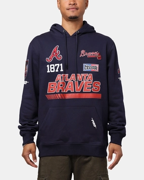 Pro Standard Atlanta Braves Fast Lane Hoodie Midnight Navy Contacts suitable for work commutes
