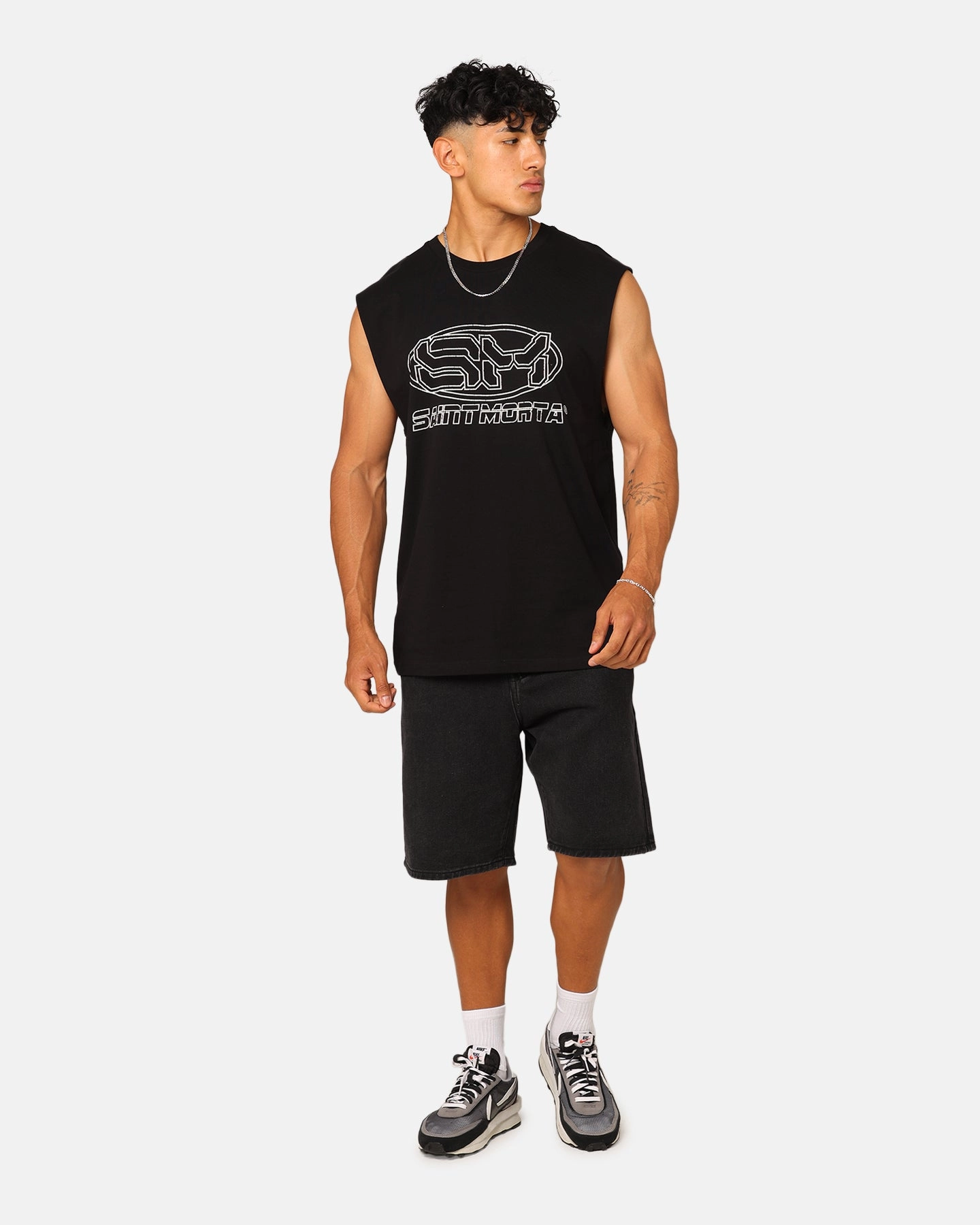 Saint Morta Rage Motors Oversized Muscle T-Shirt Black Fun and Comfortable Stylish Fit