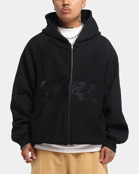 Carre Grit Hoodie Black Double Layered Edging