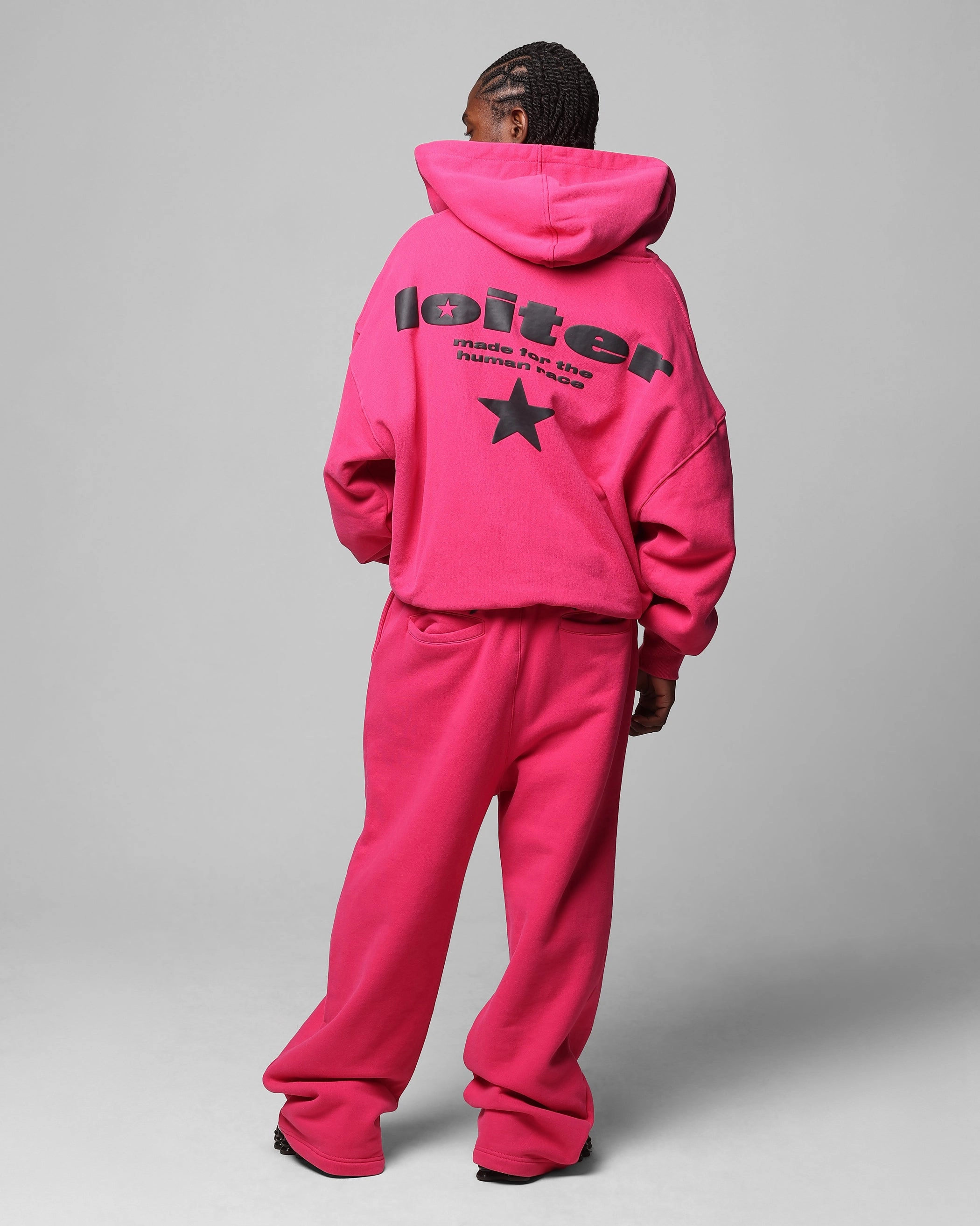 Loiter Celestial Full Zip Hoodie Pink Fashion Vibe