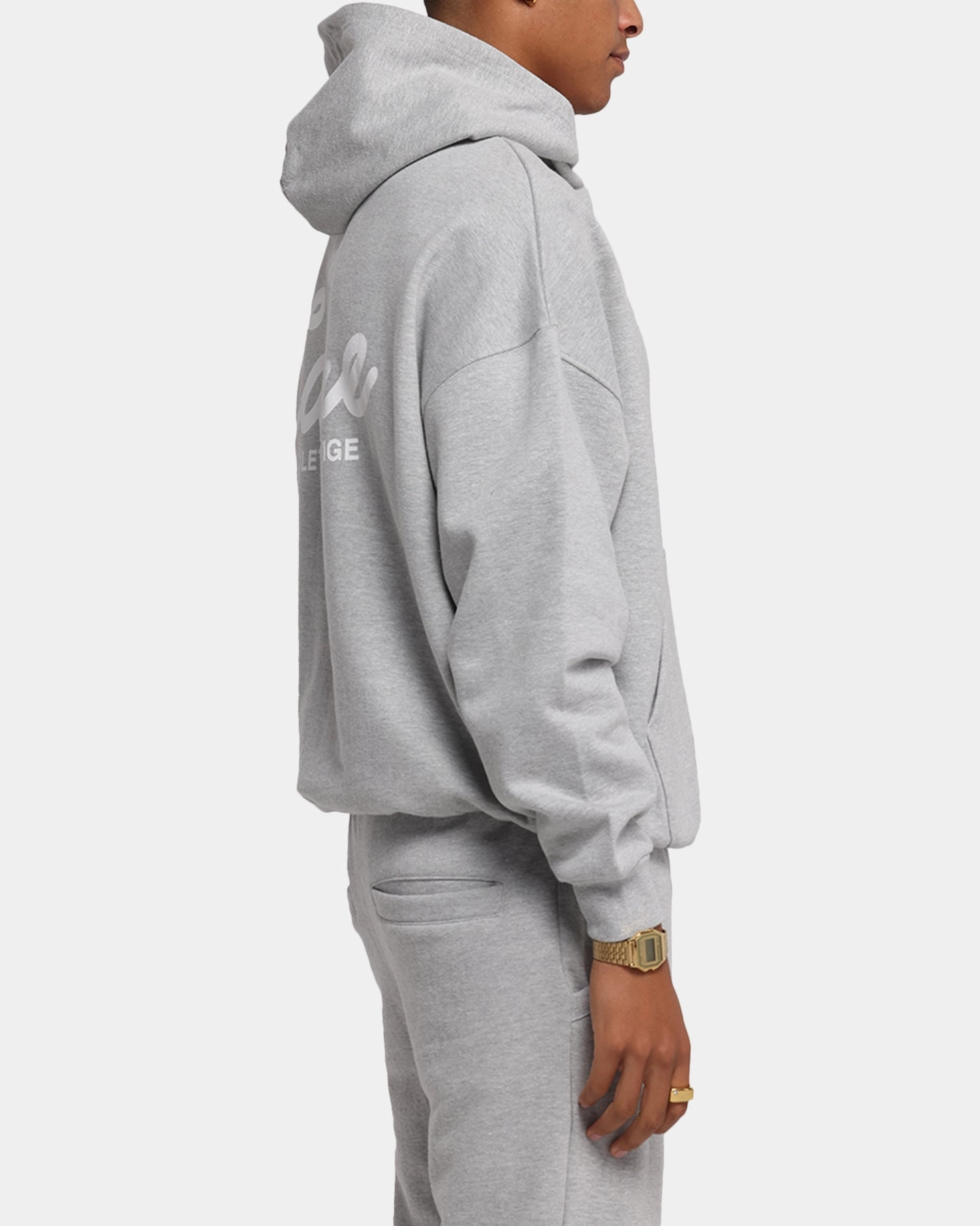 Carre Prestige Script Hoodie Grey Marle Sporty Edge Classic Fit