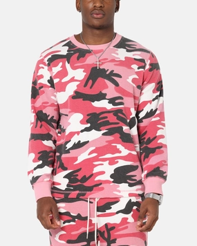 XXIII Printed Thermal Long Sleeve T-Shirt Pink Camo Chic Comfort Style Outdoor Look