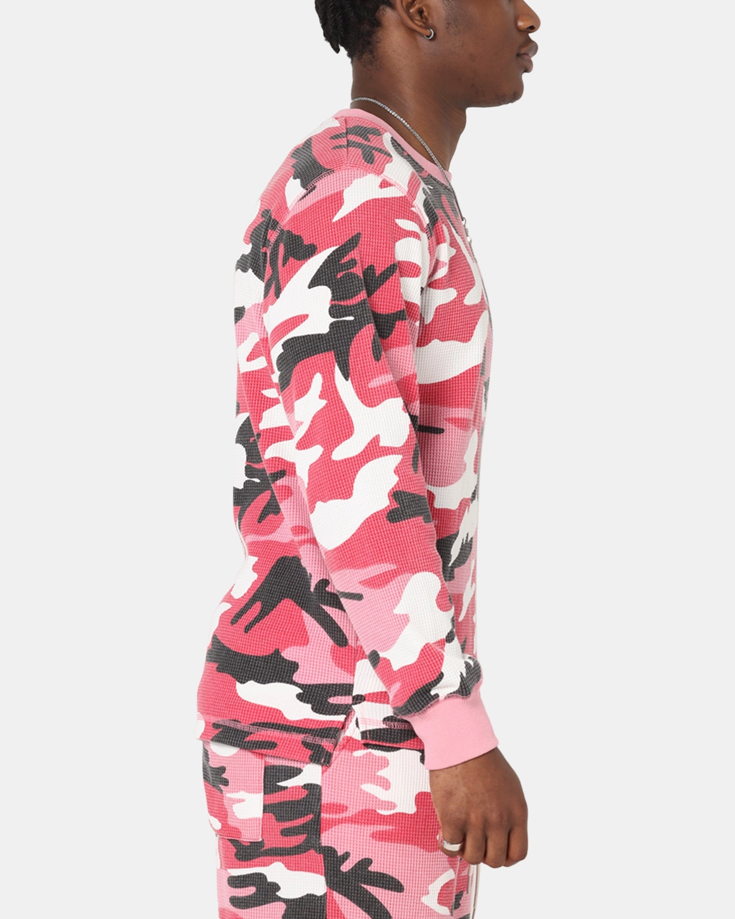 Soft and Relaxed XXIII Printed Thermal Long Sleeve T-Shirt Pink Camo