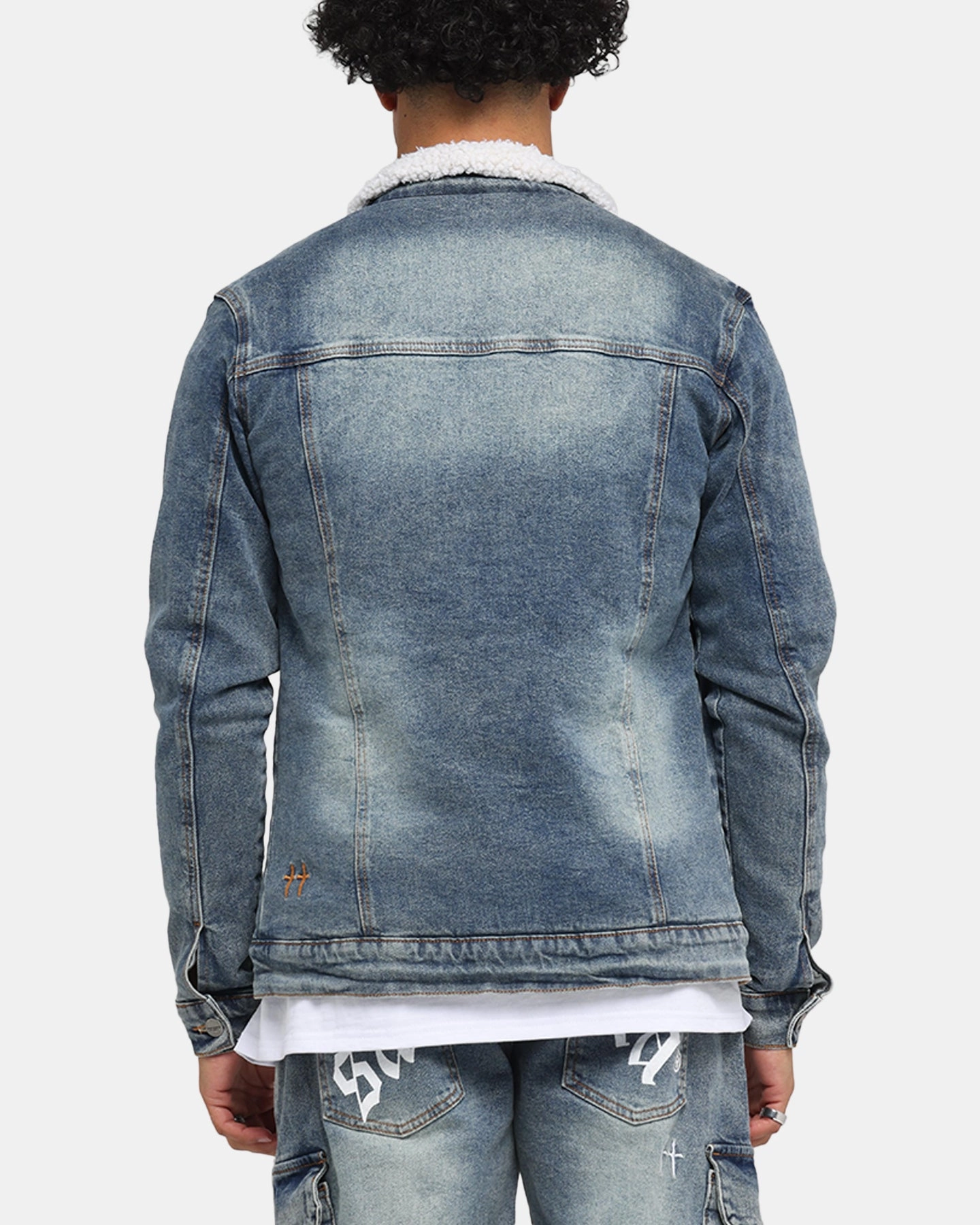 Windproof Technology suitable for individual sports Saint Morta Sherpa Denim Jacket Dirty Denim