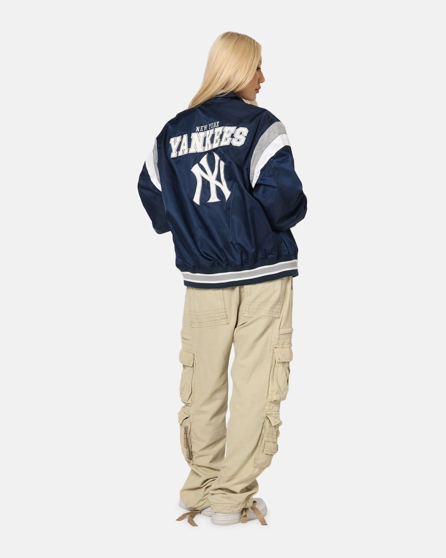 New Era New York Yankees MLB Retro Stadium Jacket Navy Breathable mesh lining