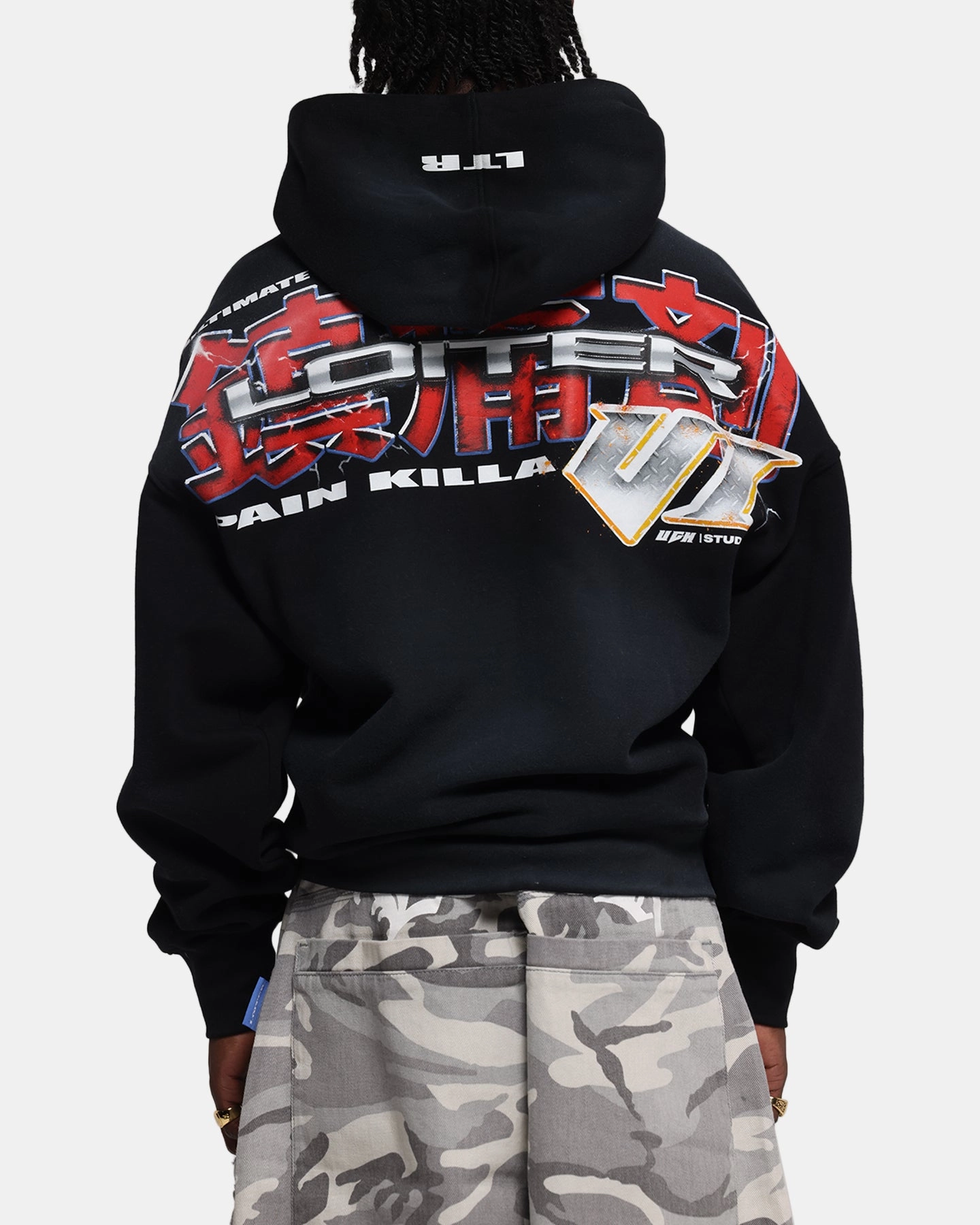 Wildebeest like Sugar glider like Loiter Fighter Zip Up Hoodie Washed Black